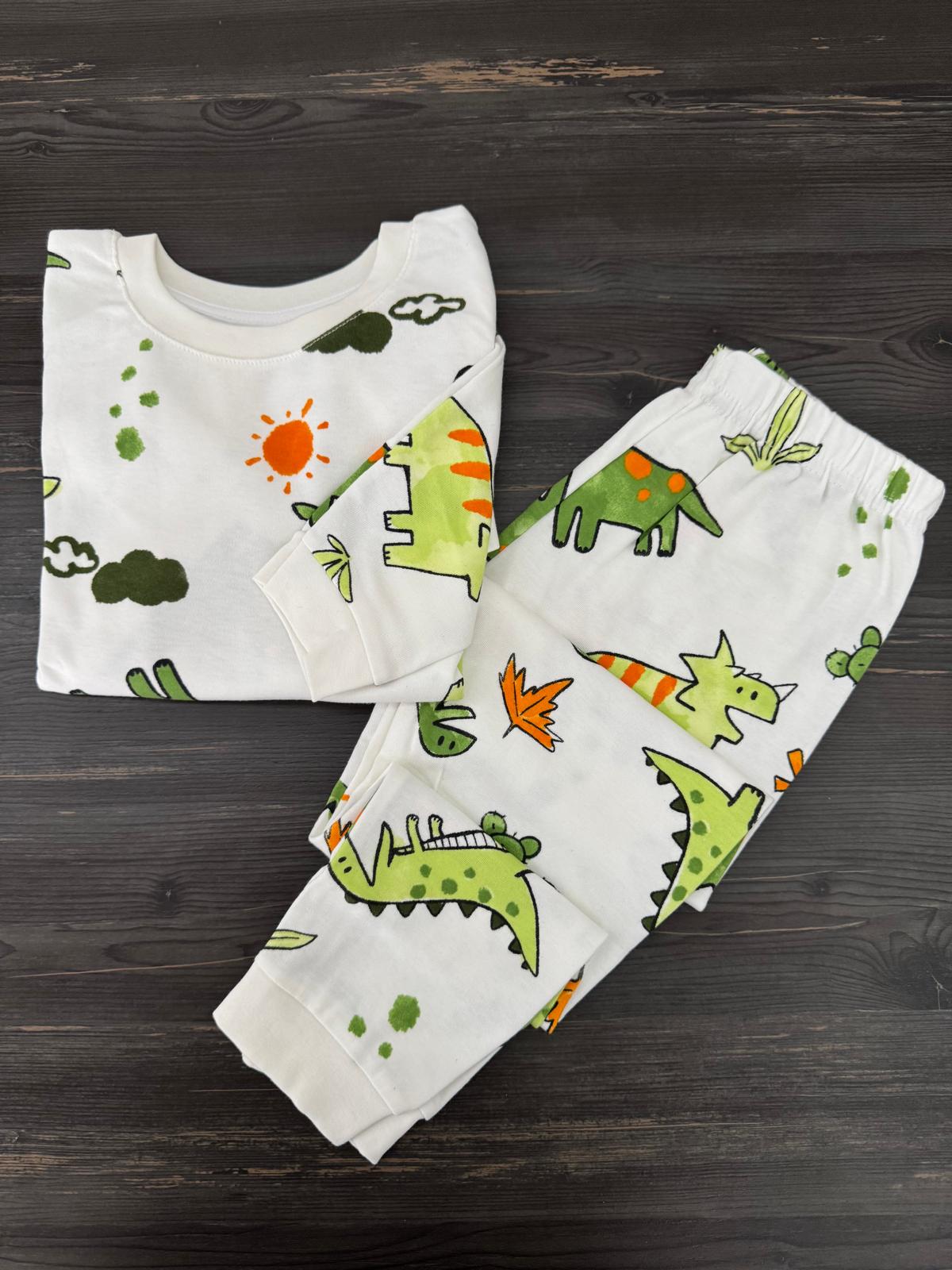 Dinozor Baskılı Erkek Çocuk Pijama Takımı