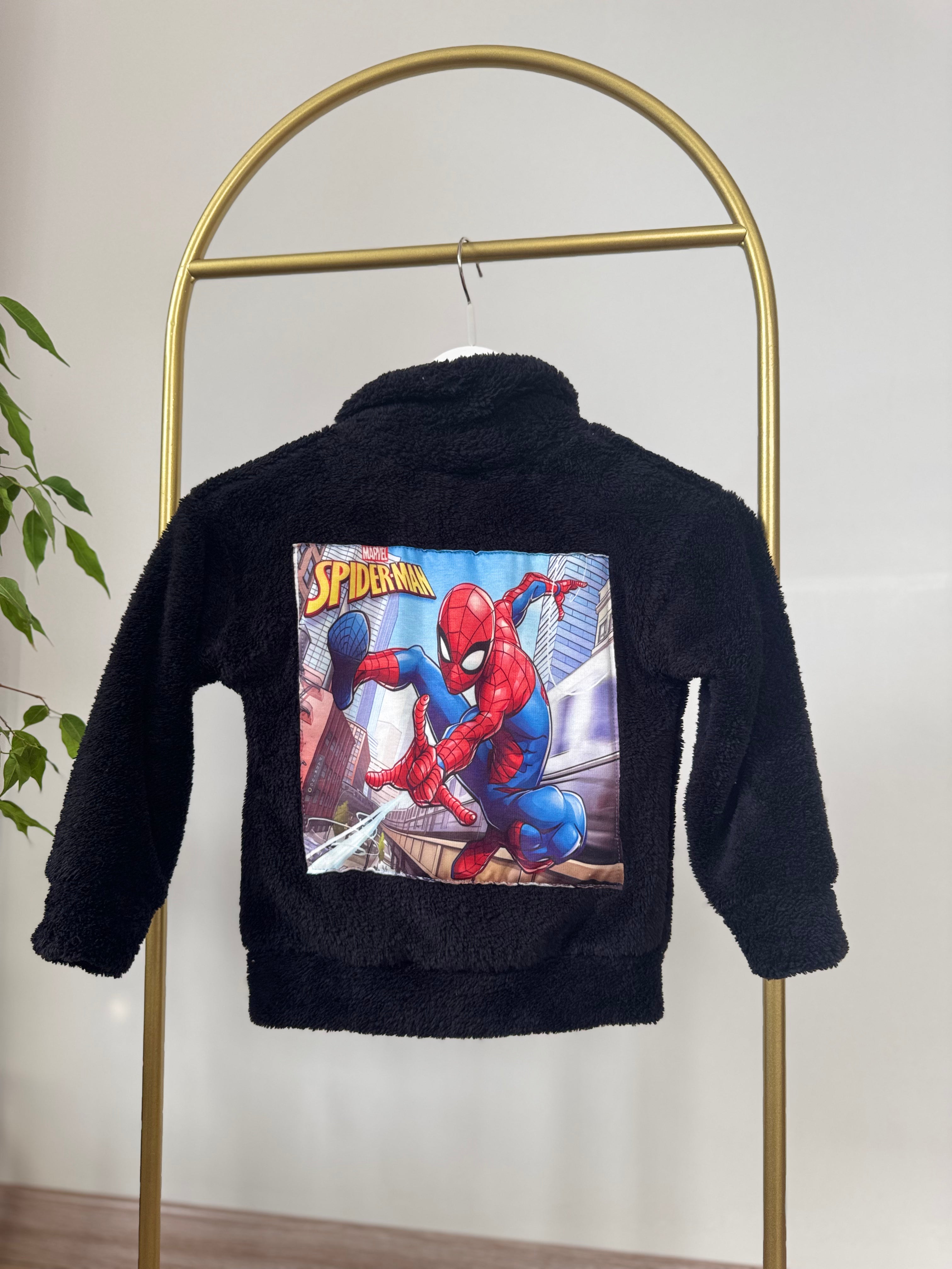 Spiderman Baskılı Peluş Hırka