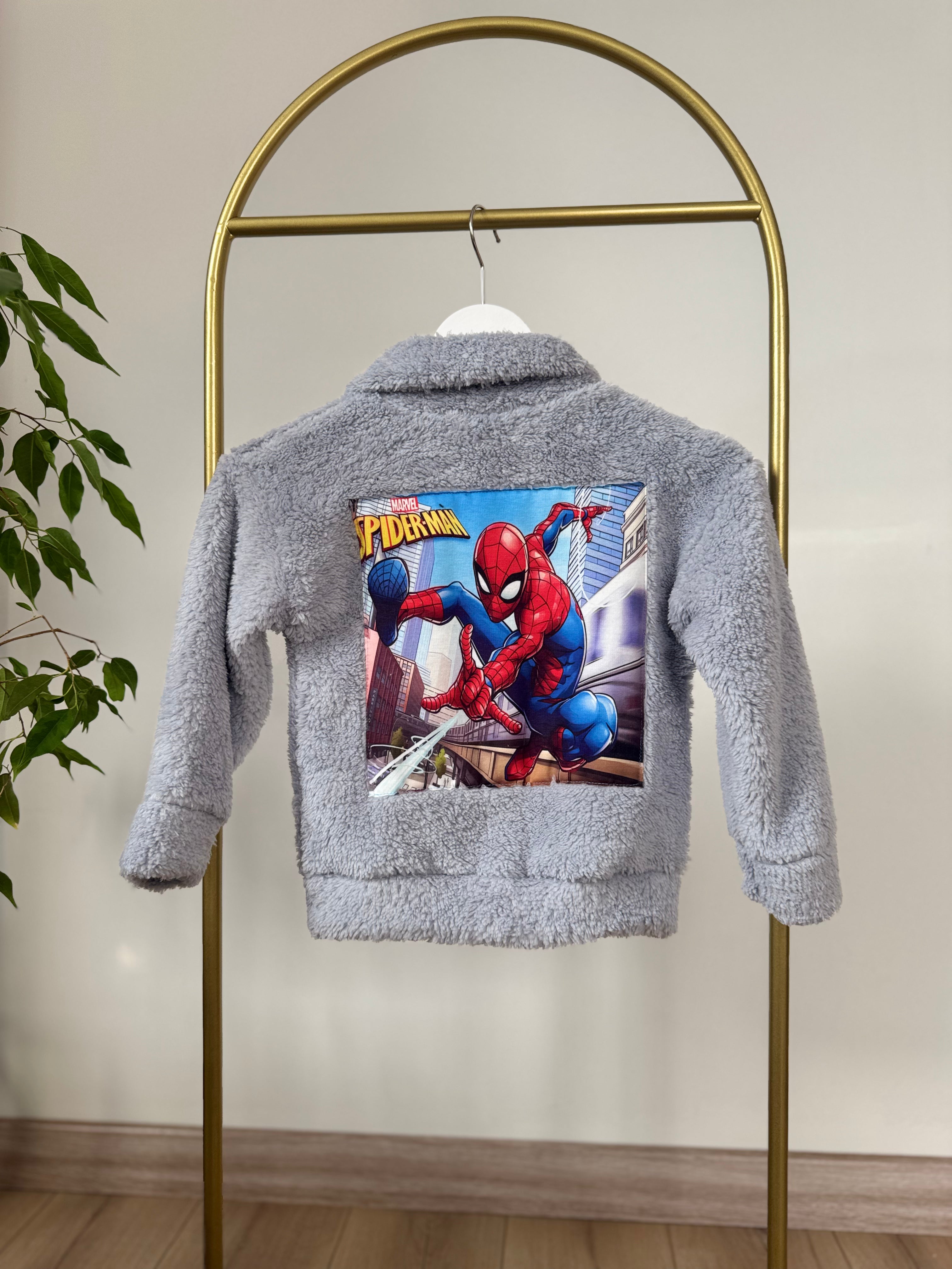 Spiderman Baskılı Peluş Hırka