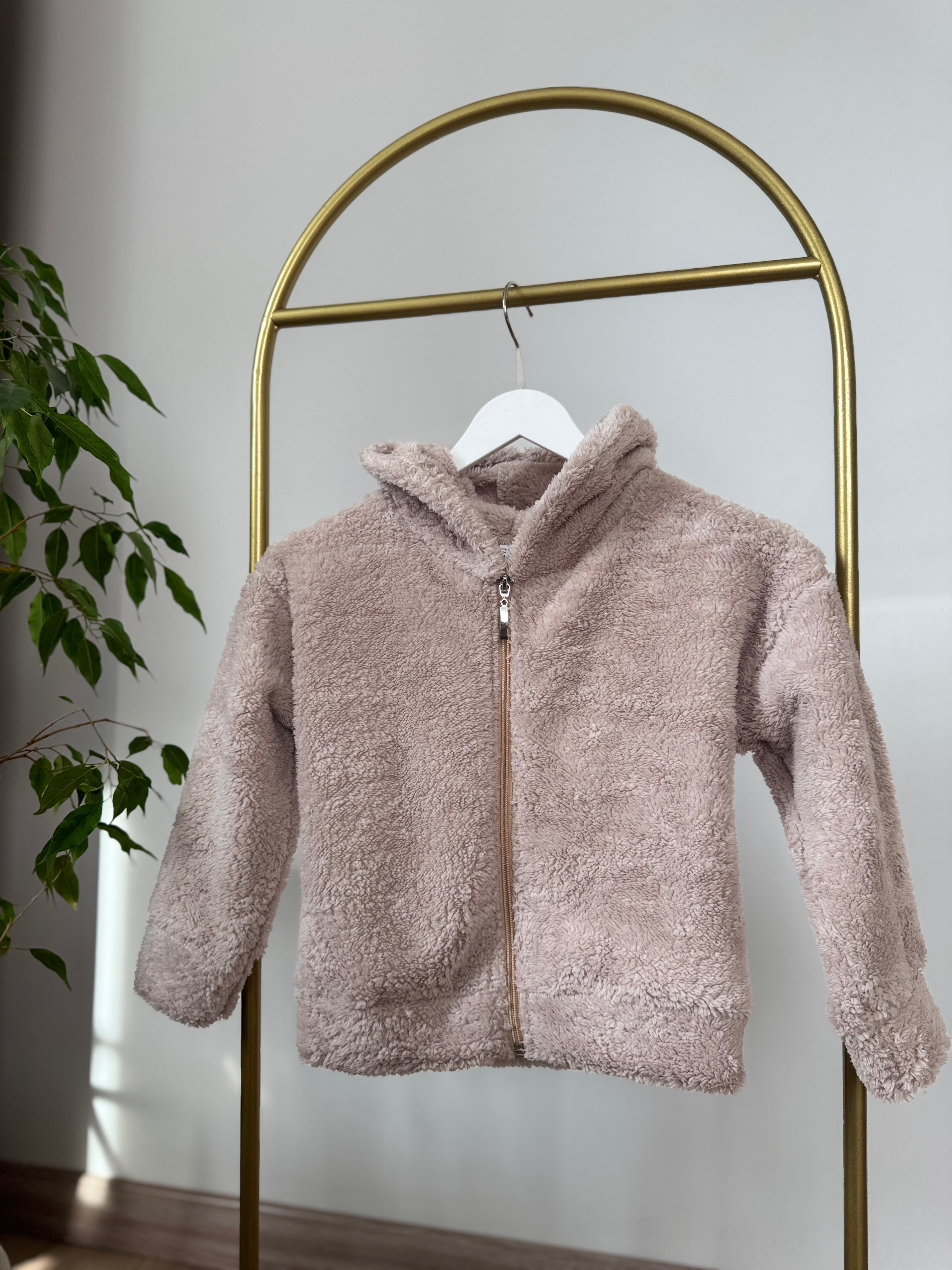 Unisex Kapüşonlu Peluş Hırka