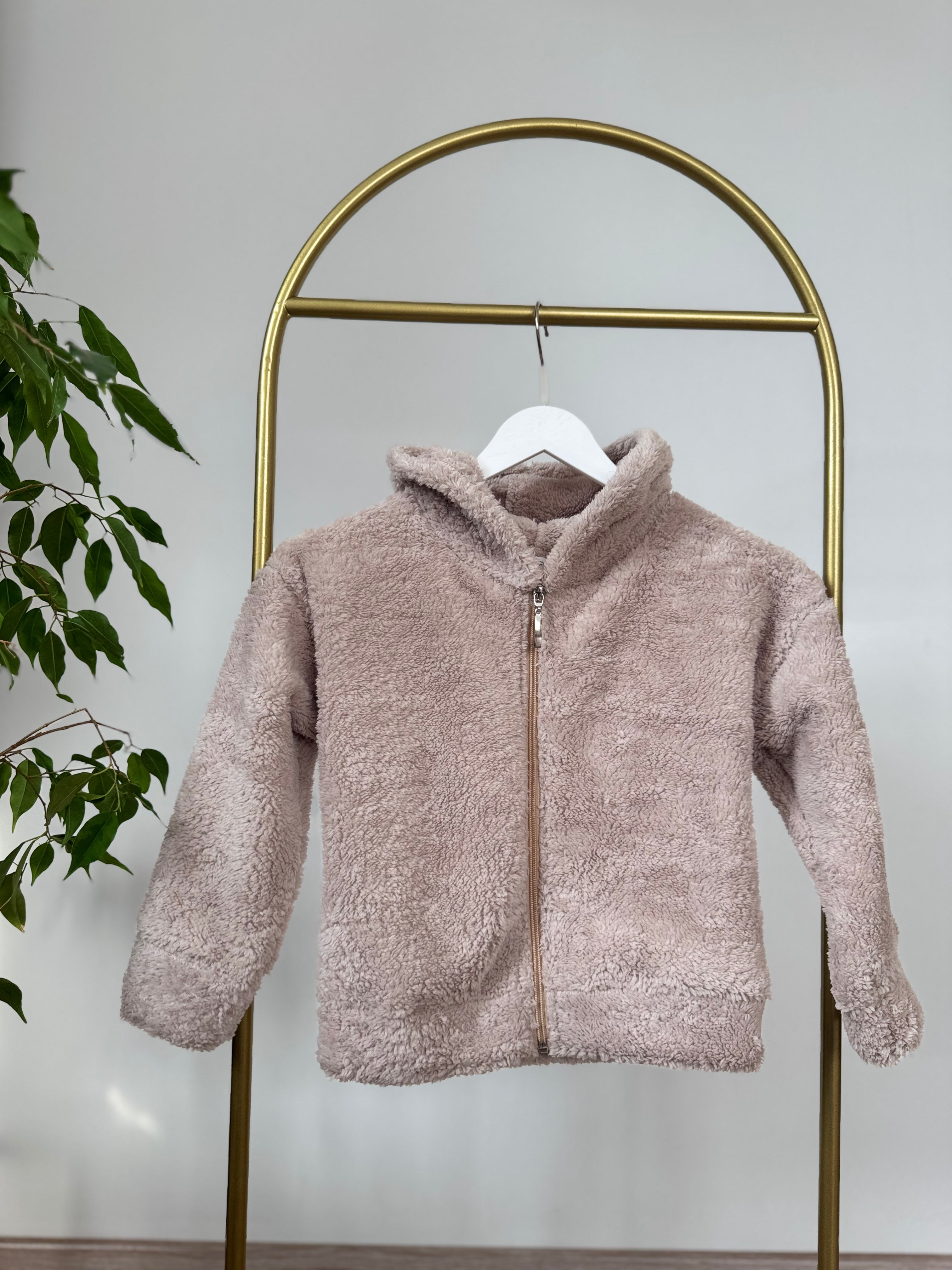 Unisex Kapüşonlu Peluş Hırka