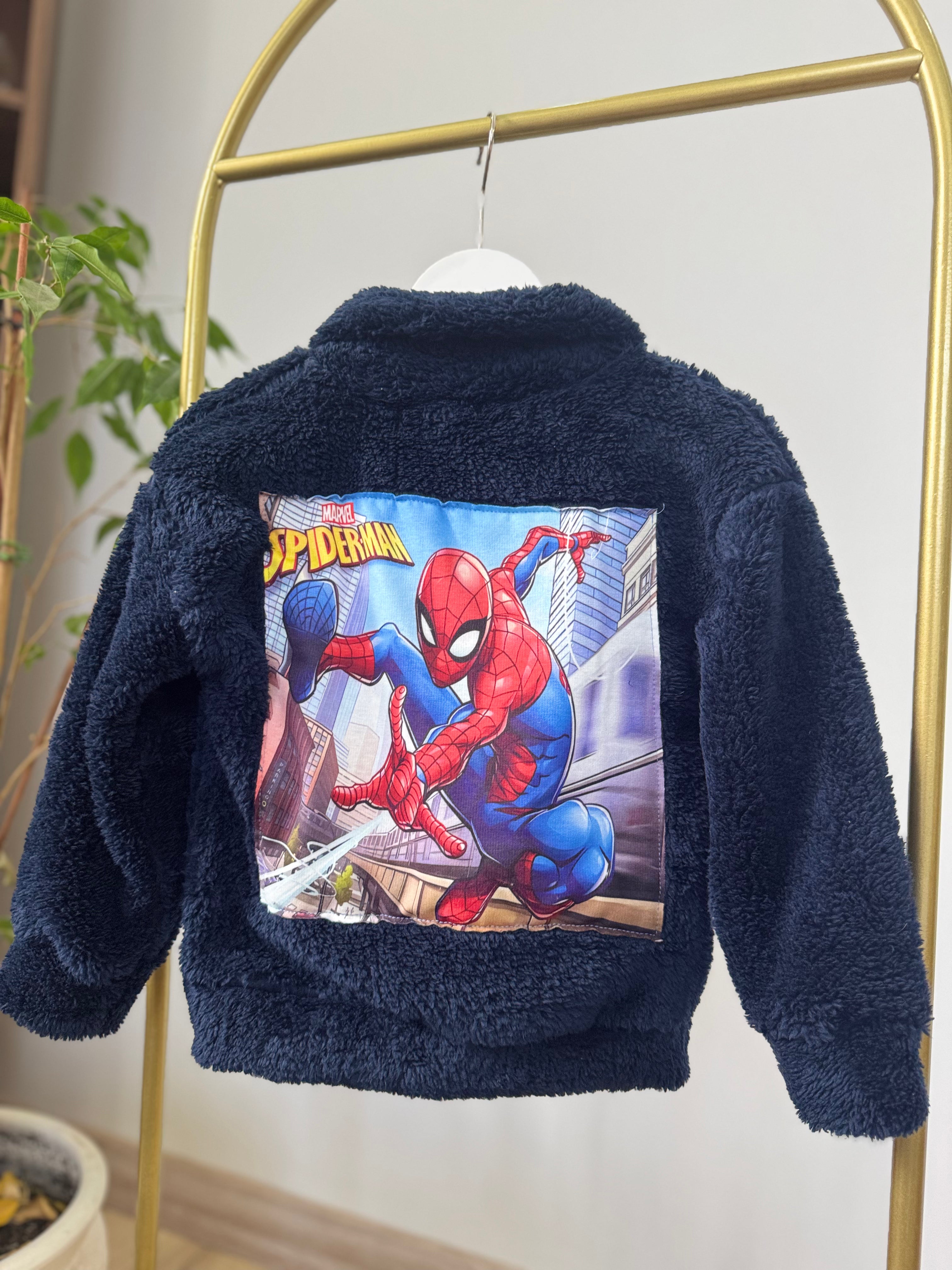 Spiderman Baskılı Peluş Hırka