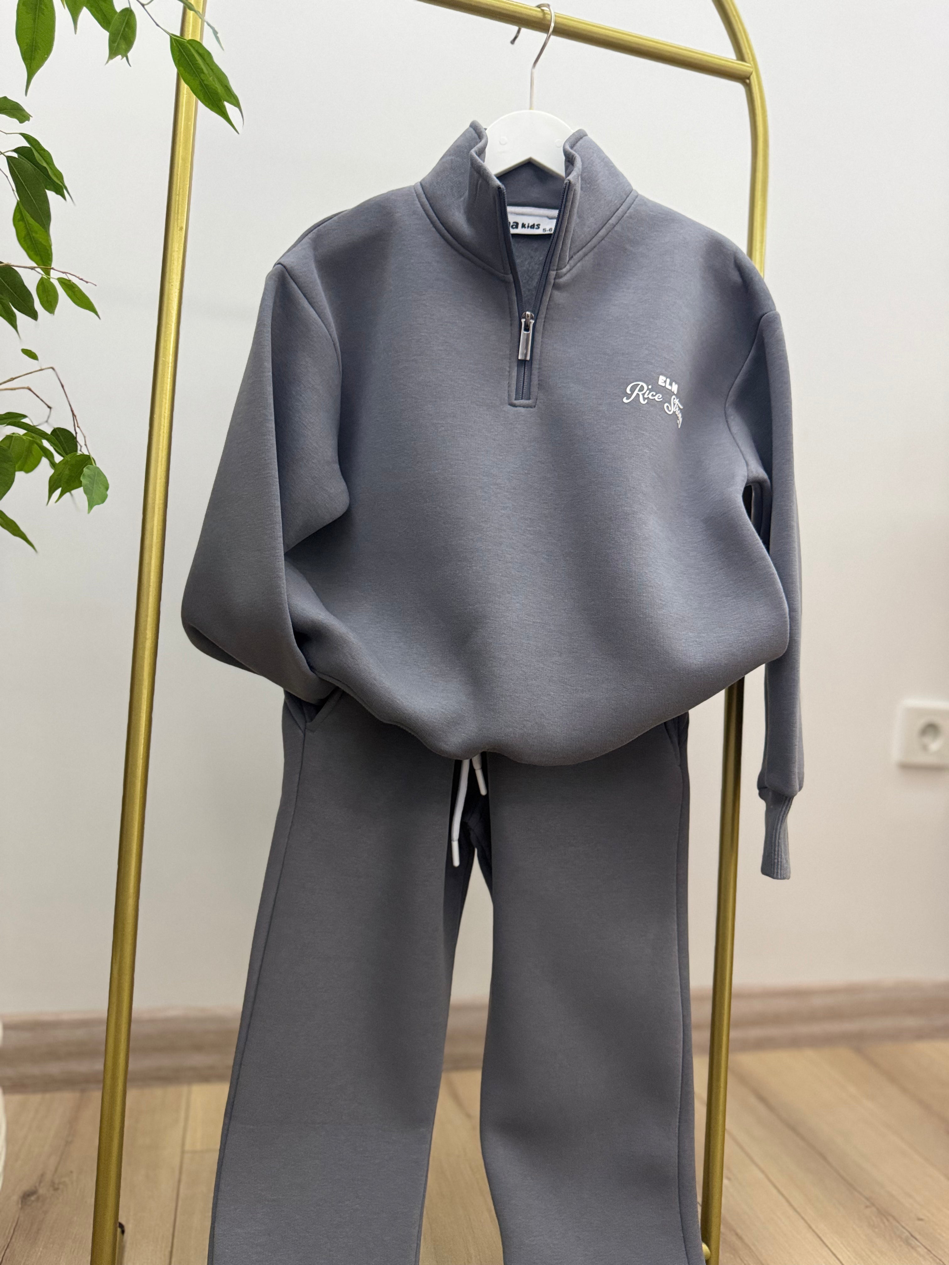 Unisex Yarım Fermuarlı Eşofman Takımı