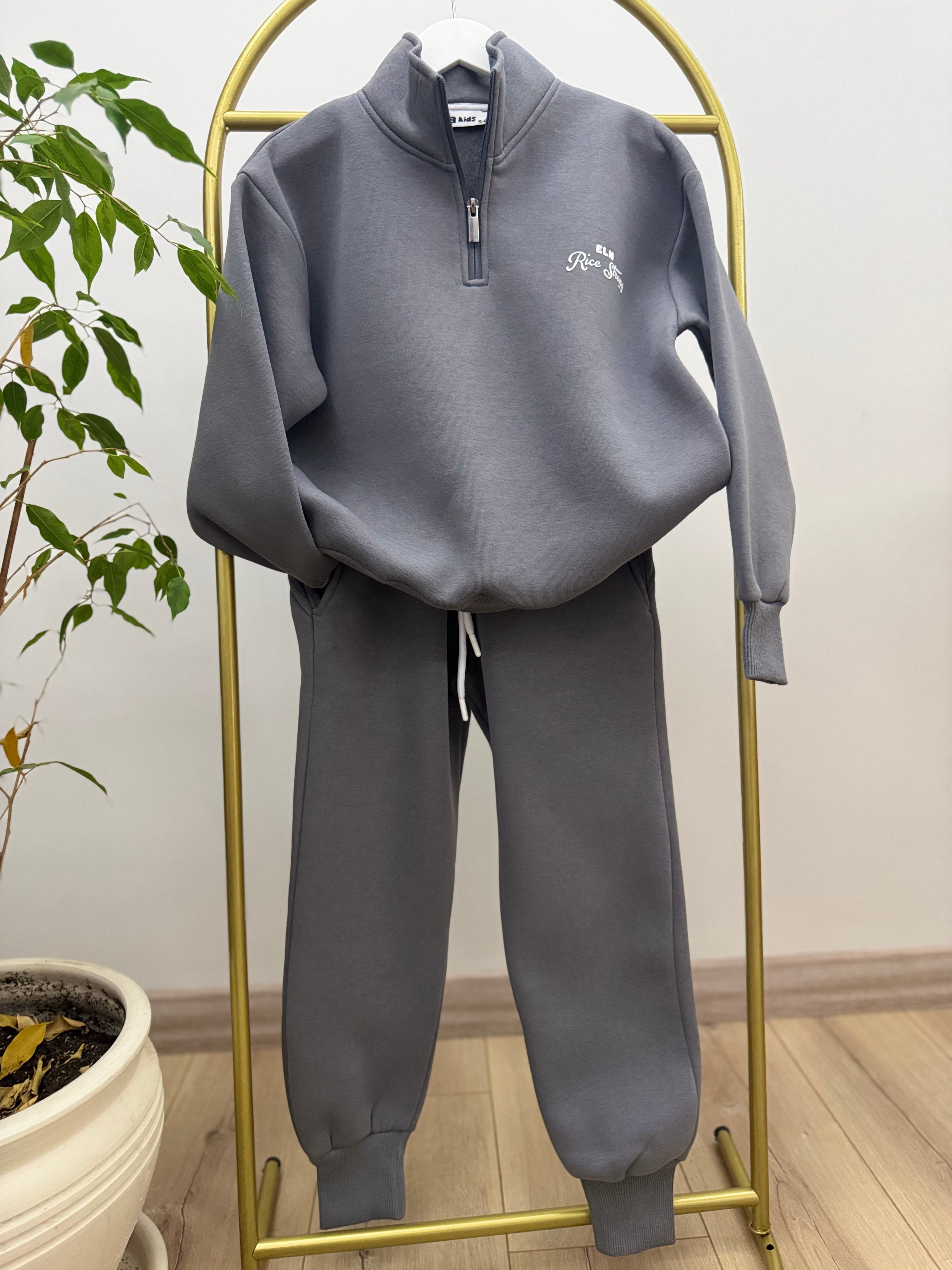 Unisex Yarım Fermuarlı Eşofman Takımı