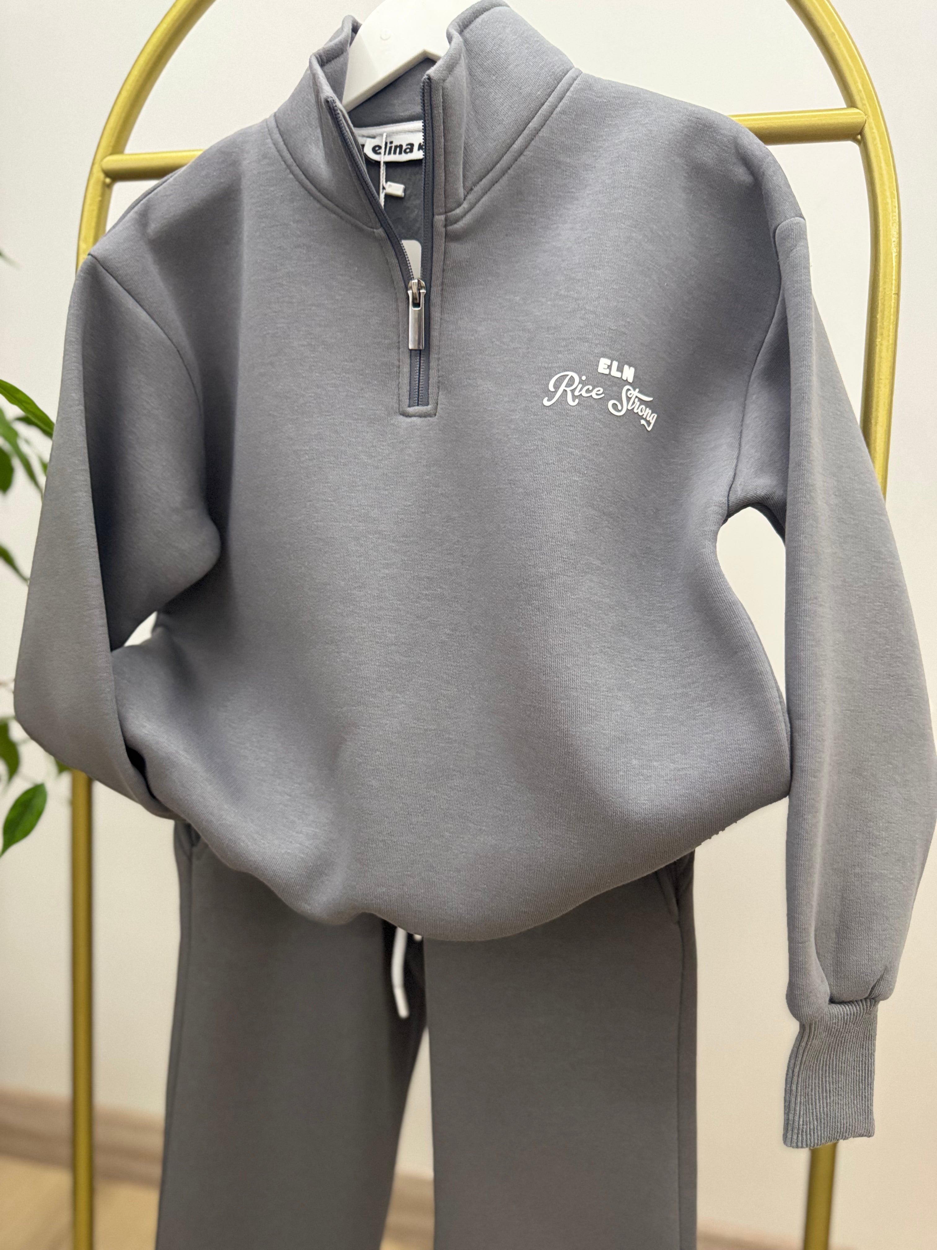 Unisex Yarım Fermuarlı Eşofman Takımı