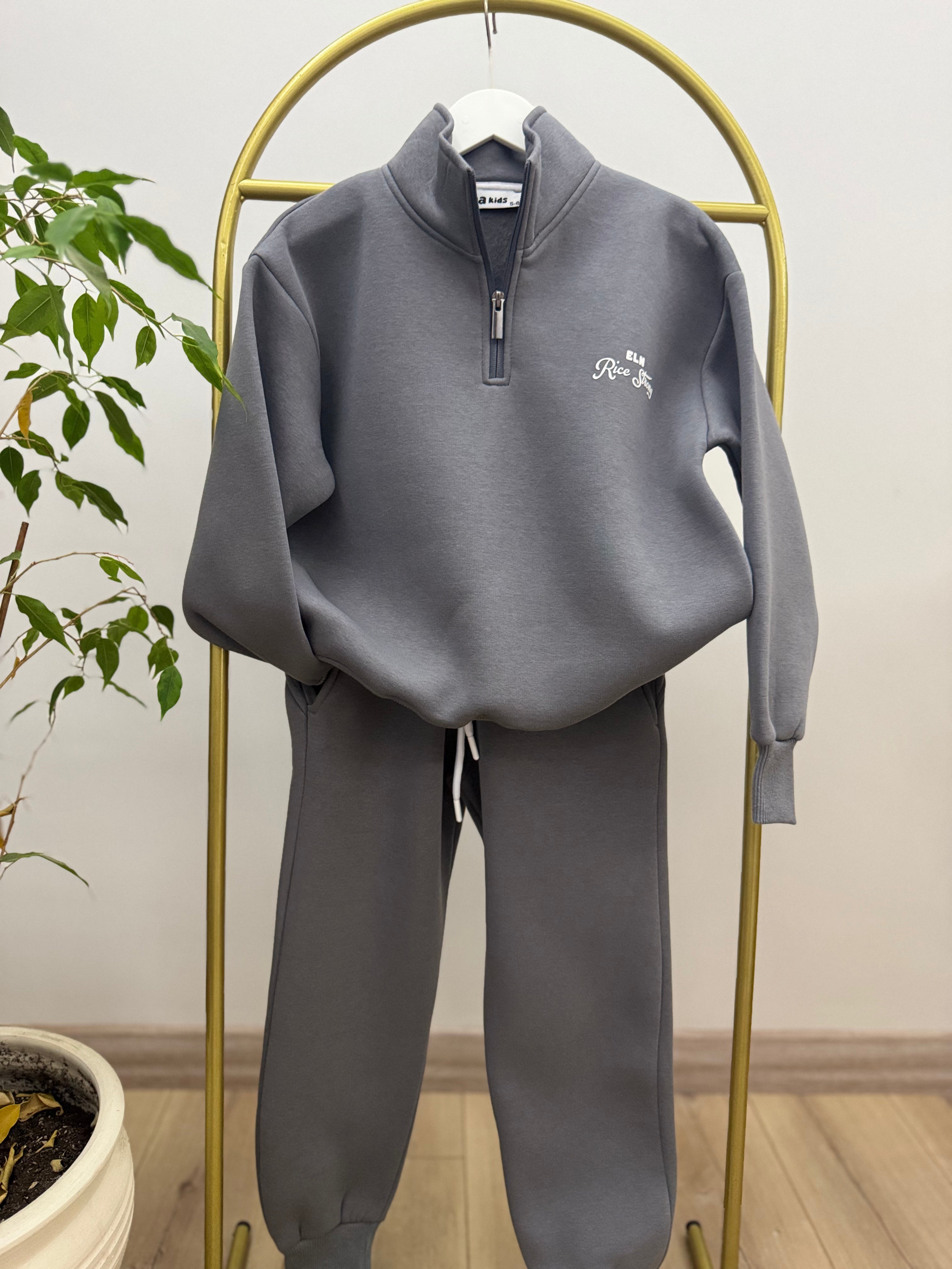 Unisex Yarım Fermuarlı Eşofman Takımı