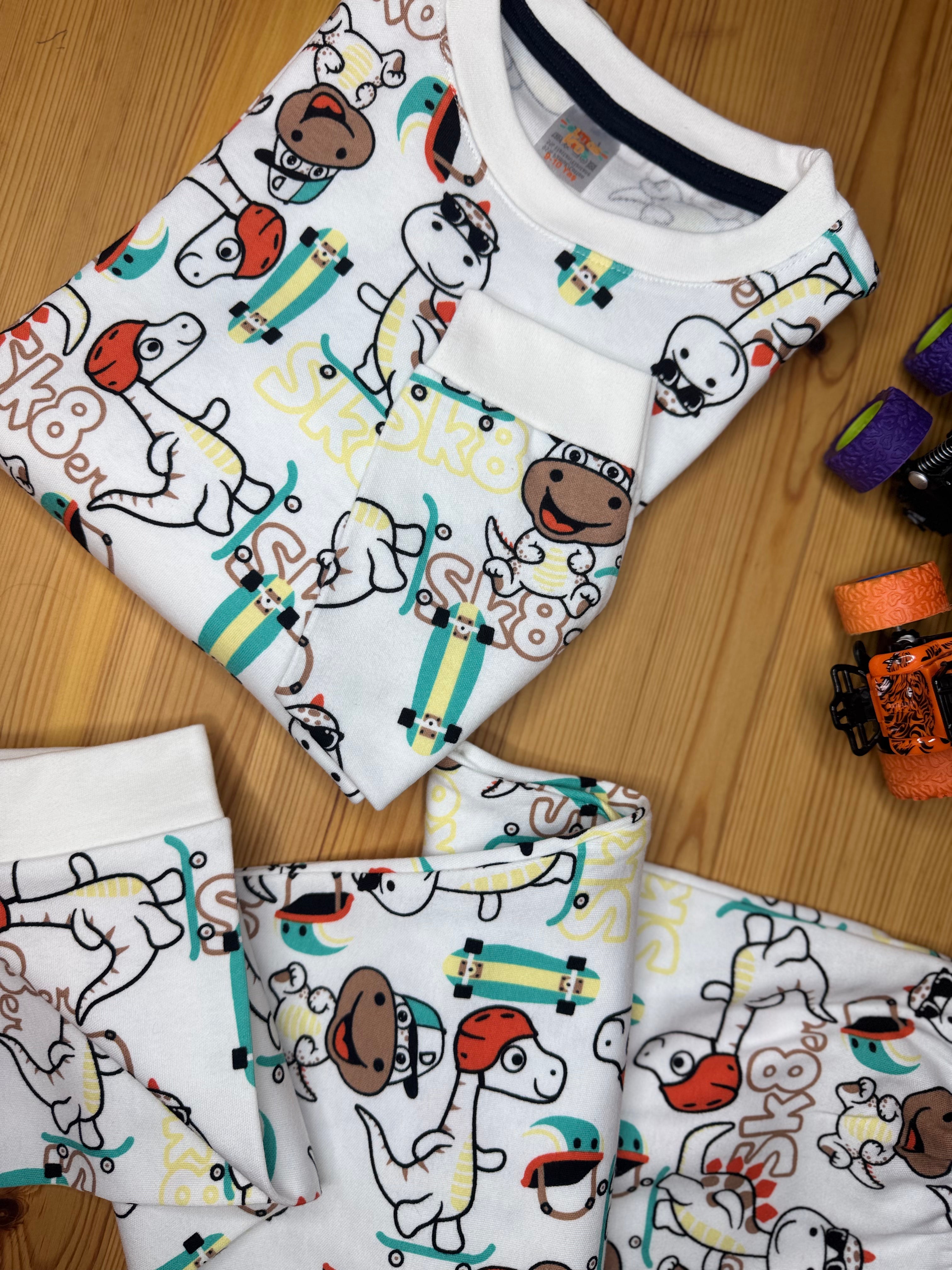 Dinozor Baskılı Pijama Takımı