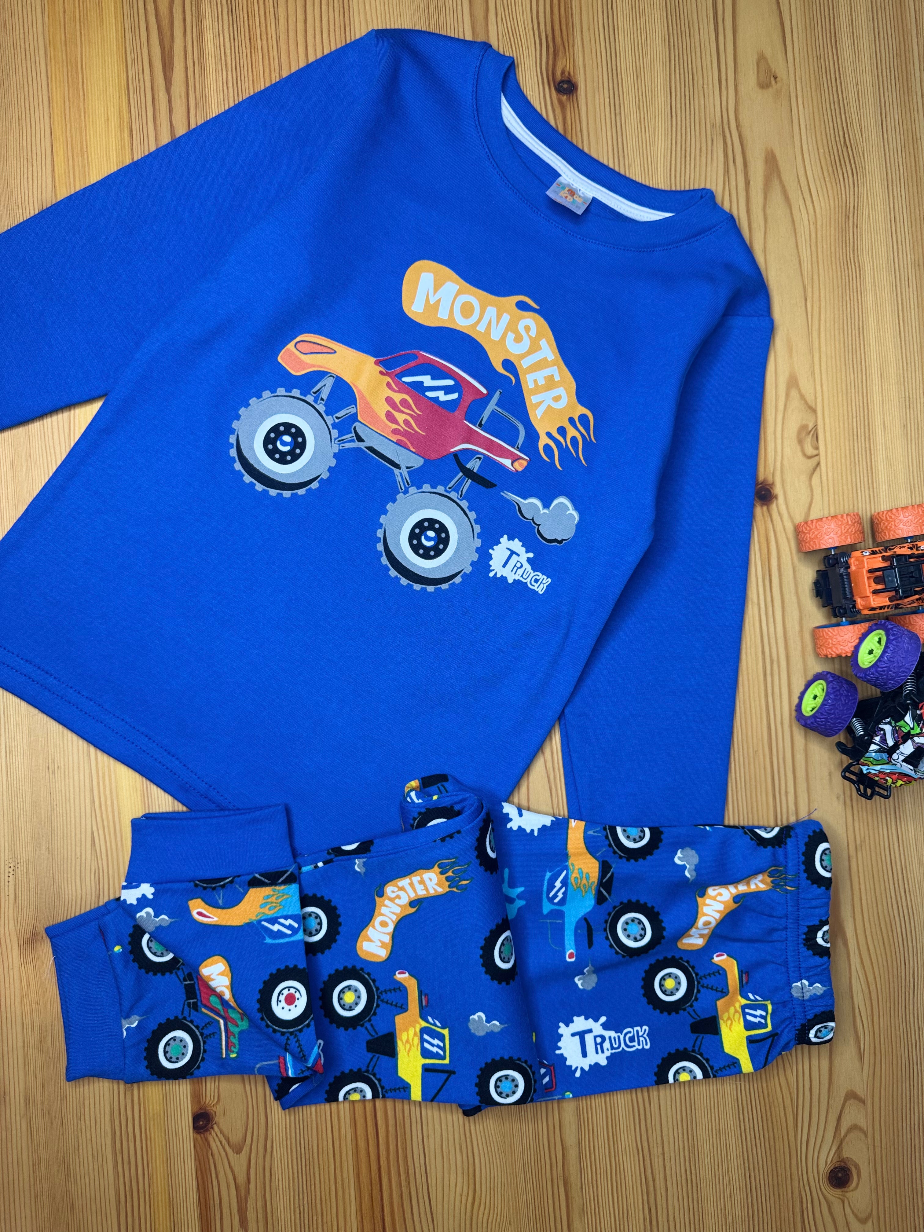 Monster Araba Baskılı Pijama Takımı