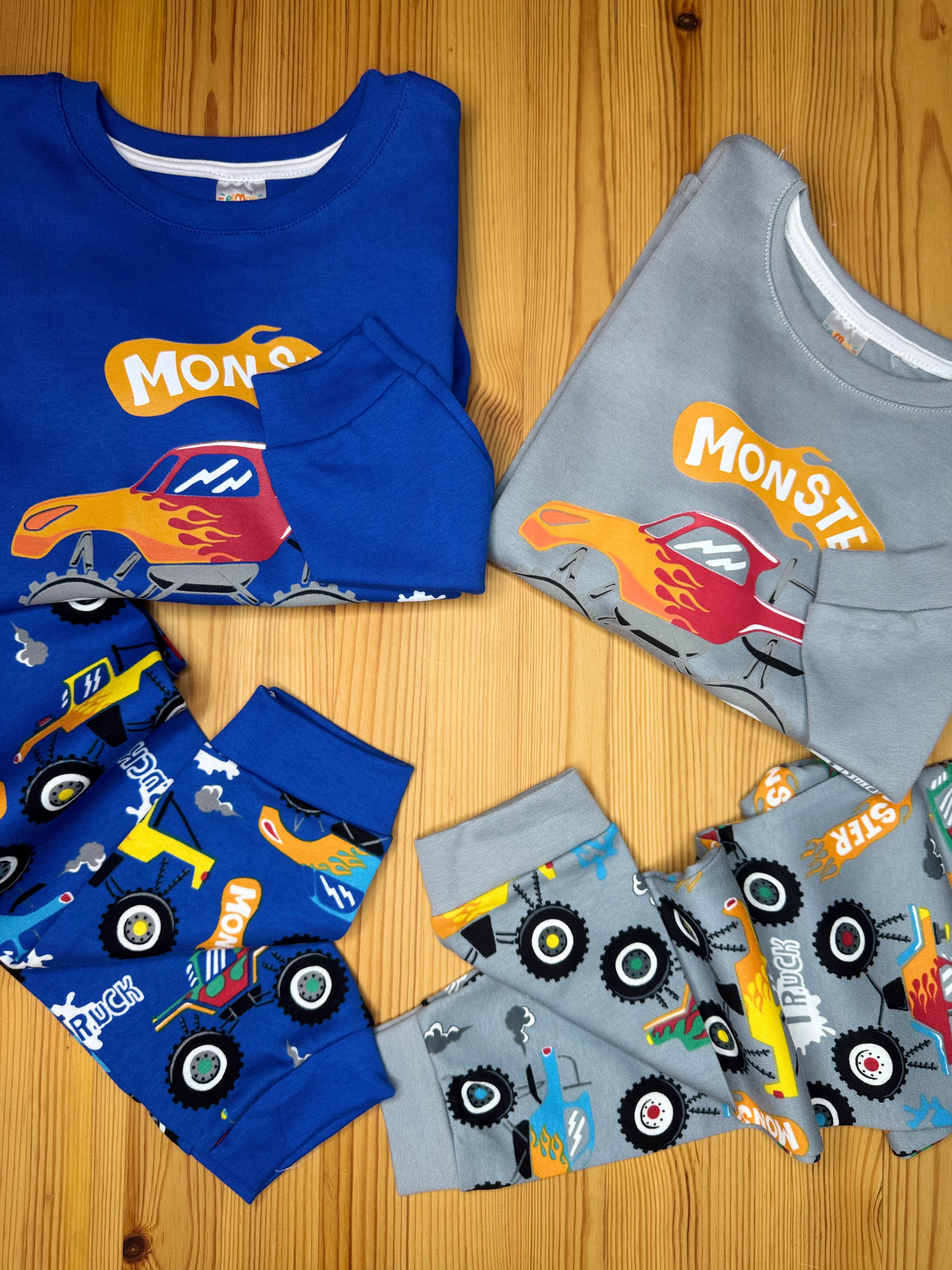 Monster Araba Baskılı Pijama Takımı