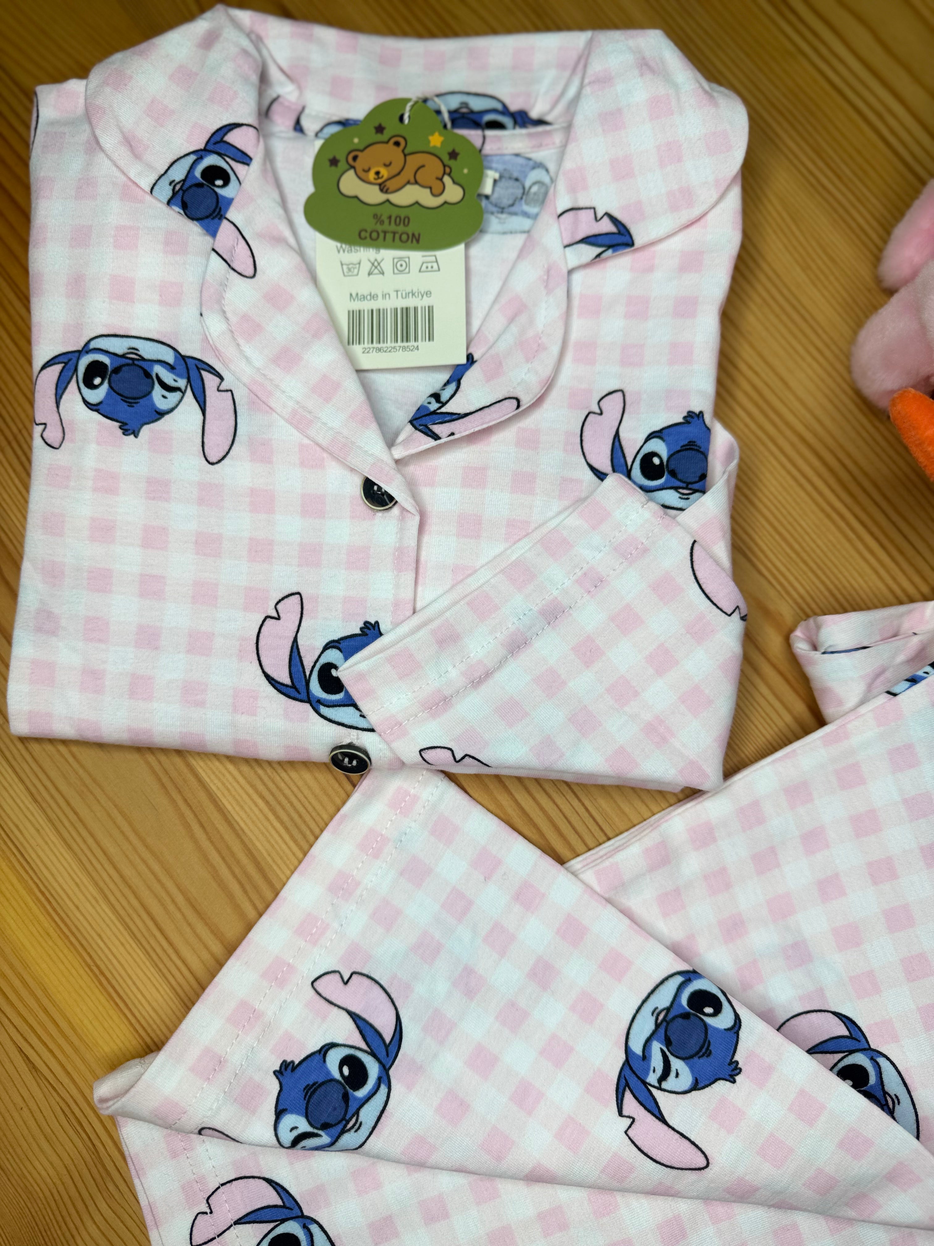 Stitch Önden Düğmeli Pijama Takımı