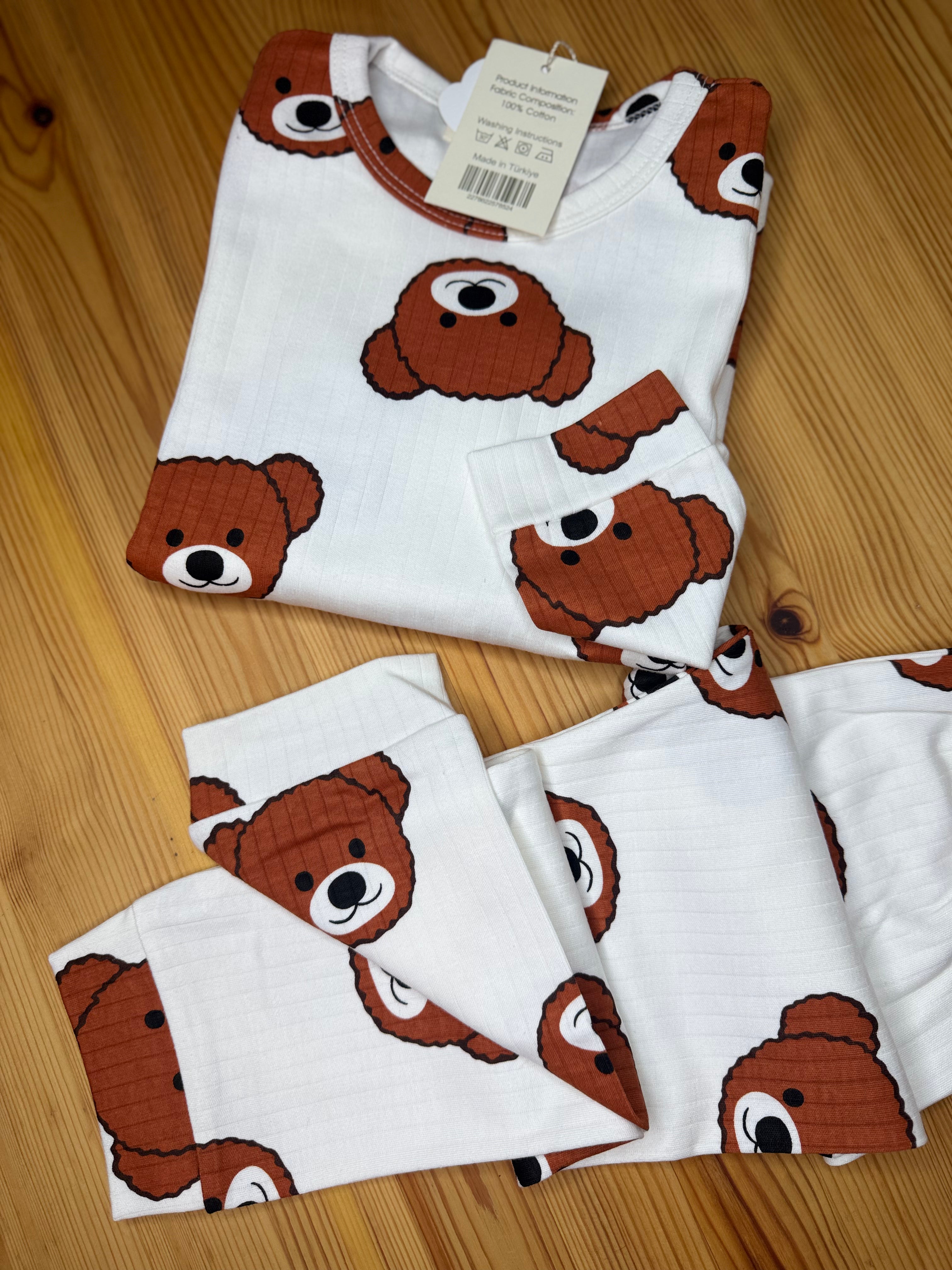 Ayıcık Baskılı Pijama Takımı