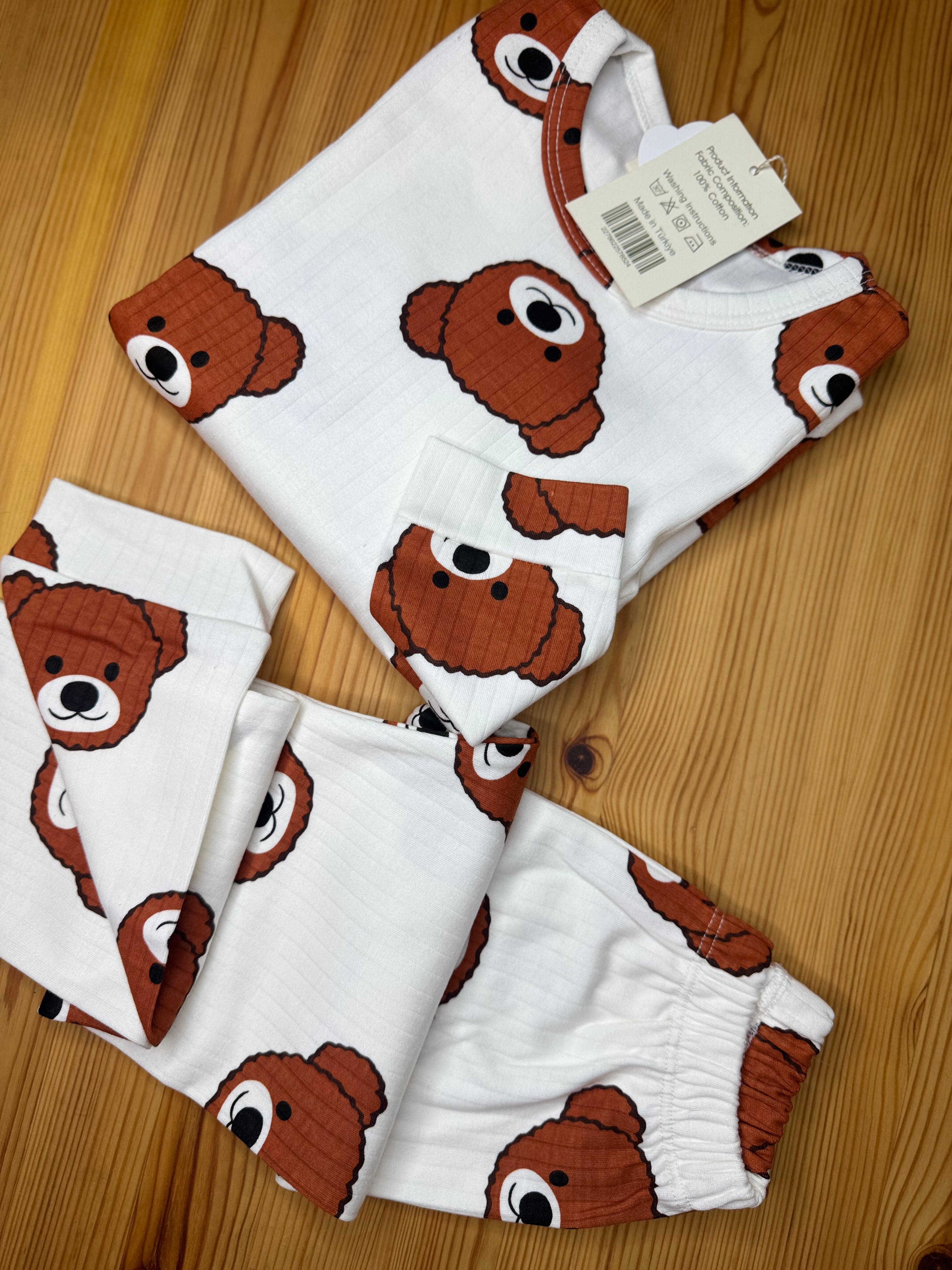 Ayıcık Baskılı Pijama Takımı