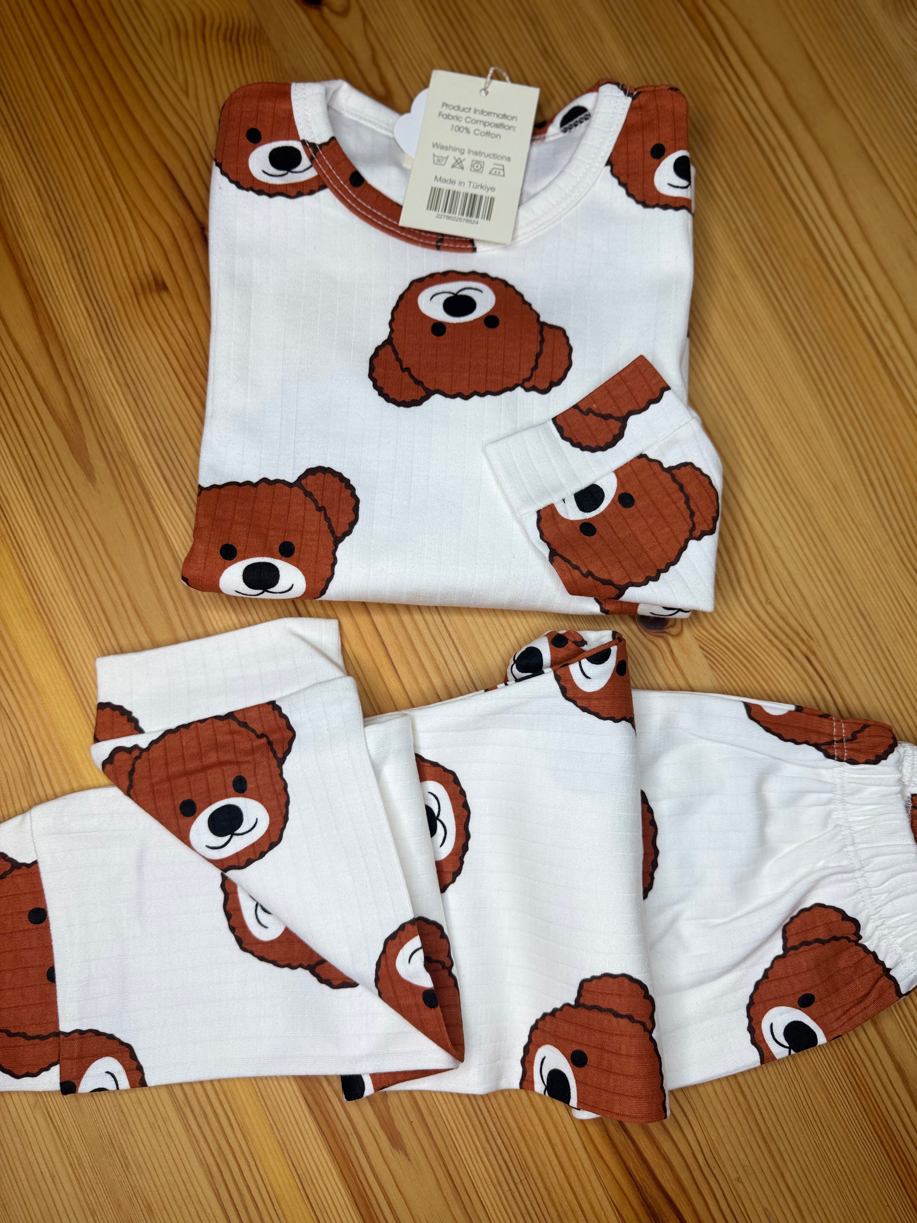Ayıcık Baskılı Pijama Takımı