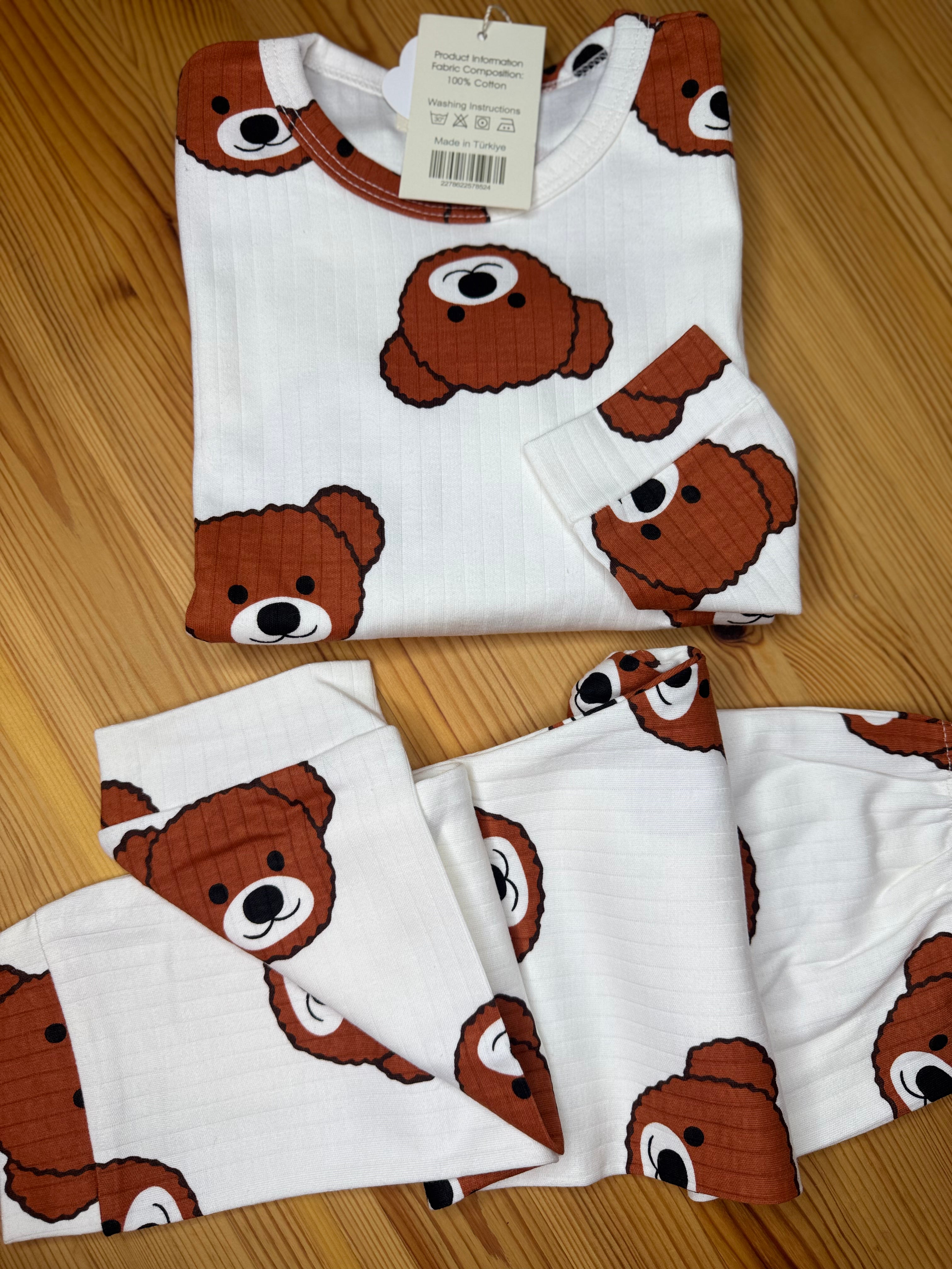 Ayıcık Baskılı Pijama Takımı