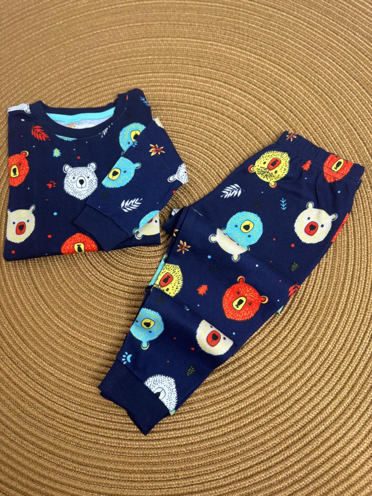 Ayıcık Baskılı Erkek Çocuk Pijama Takımı