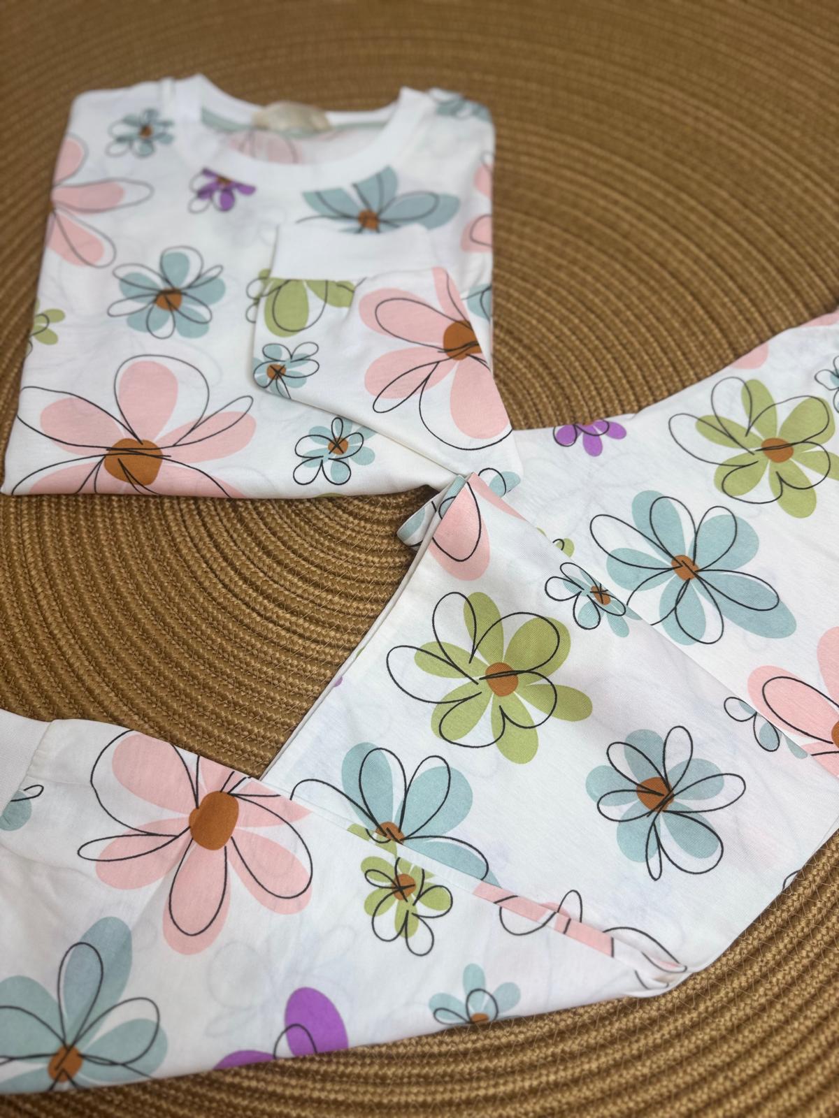 Çiçek Kız Çocuk Pijama Takımı