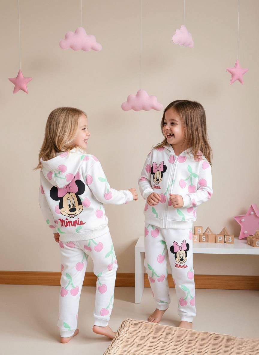 Kapüşonlu Fermuarlı Minnie Takım