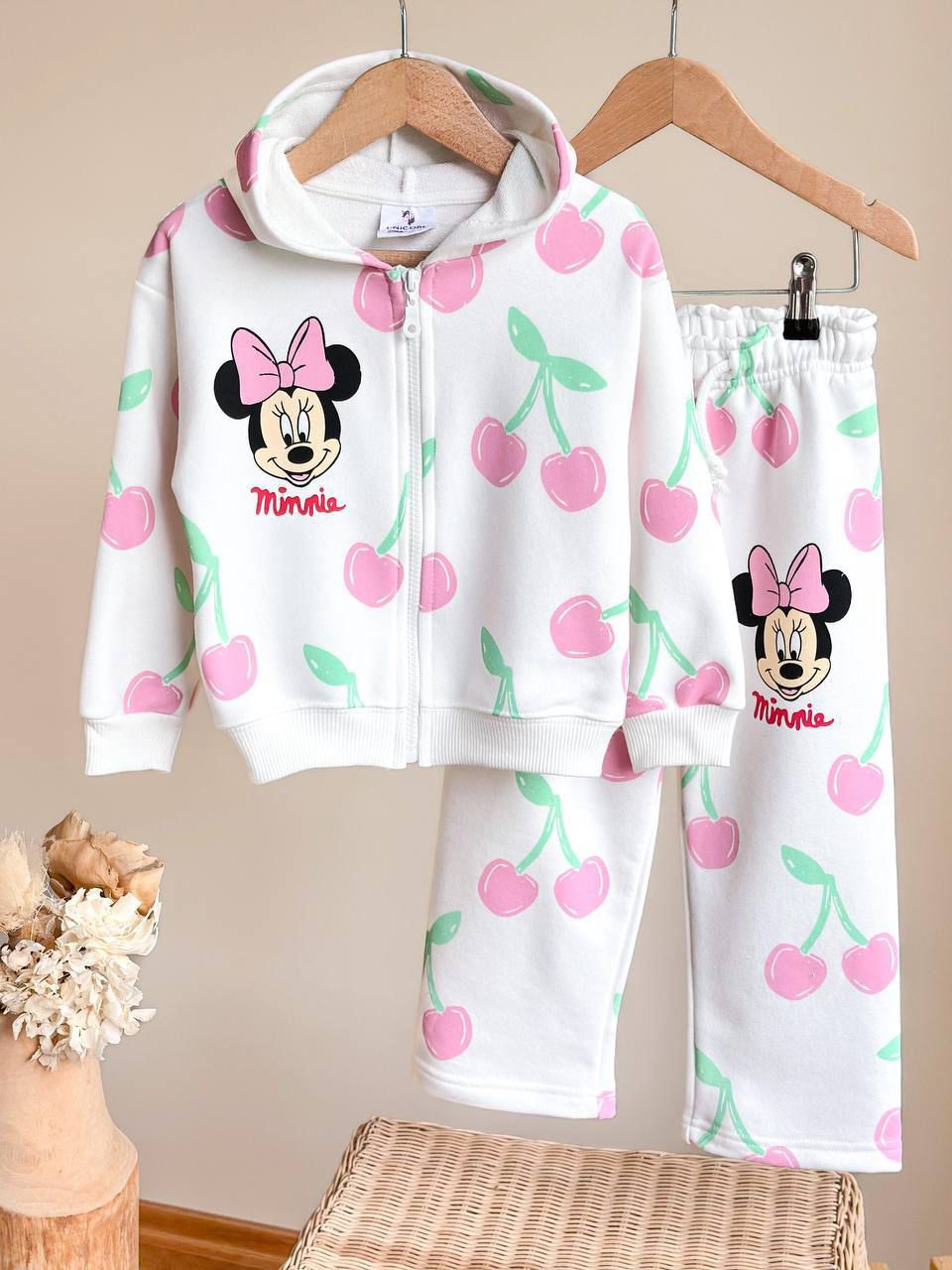 Kapüşonlu Fermuarlı Minnie Takım