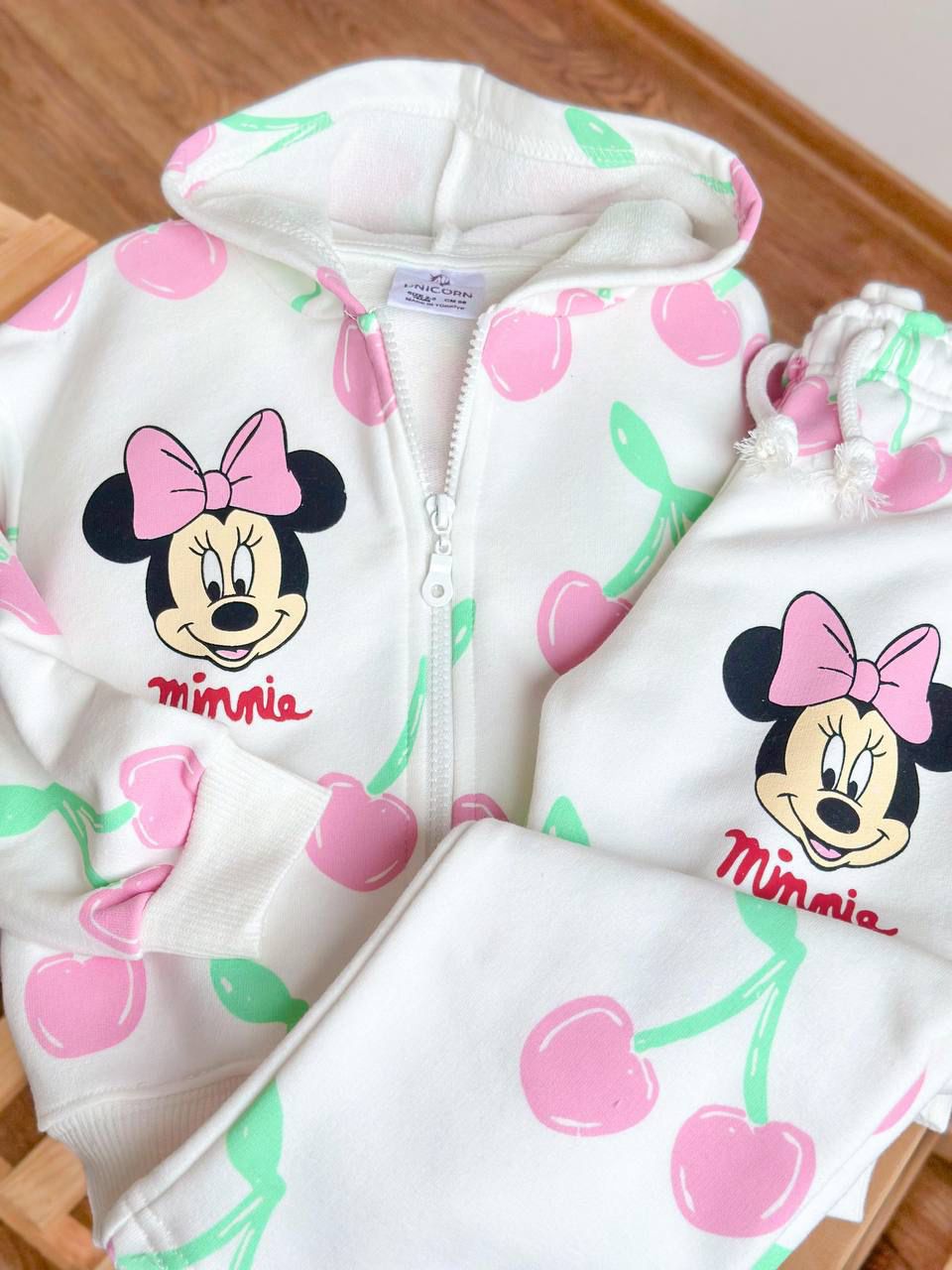 Kapüşonlu Fermuarlı Minnie Takım