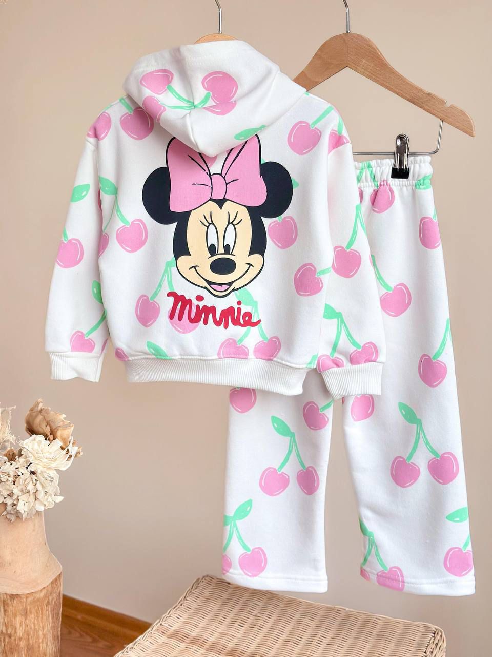 Kapüşonlu Fermuarlı Minnie Takım