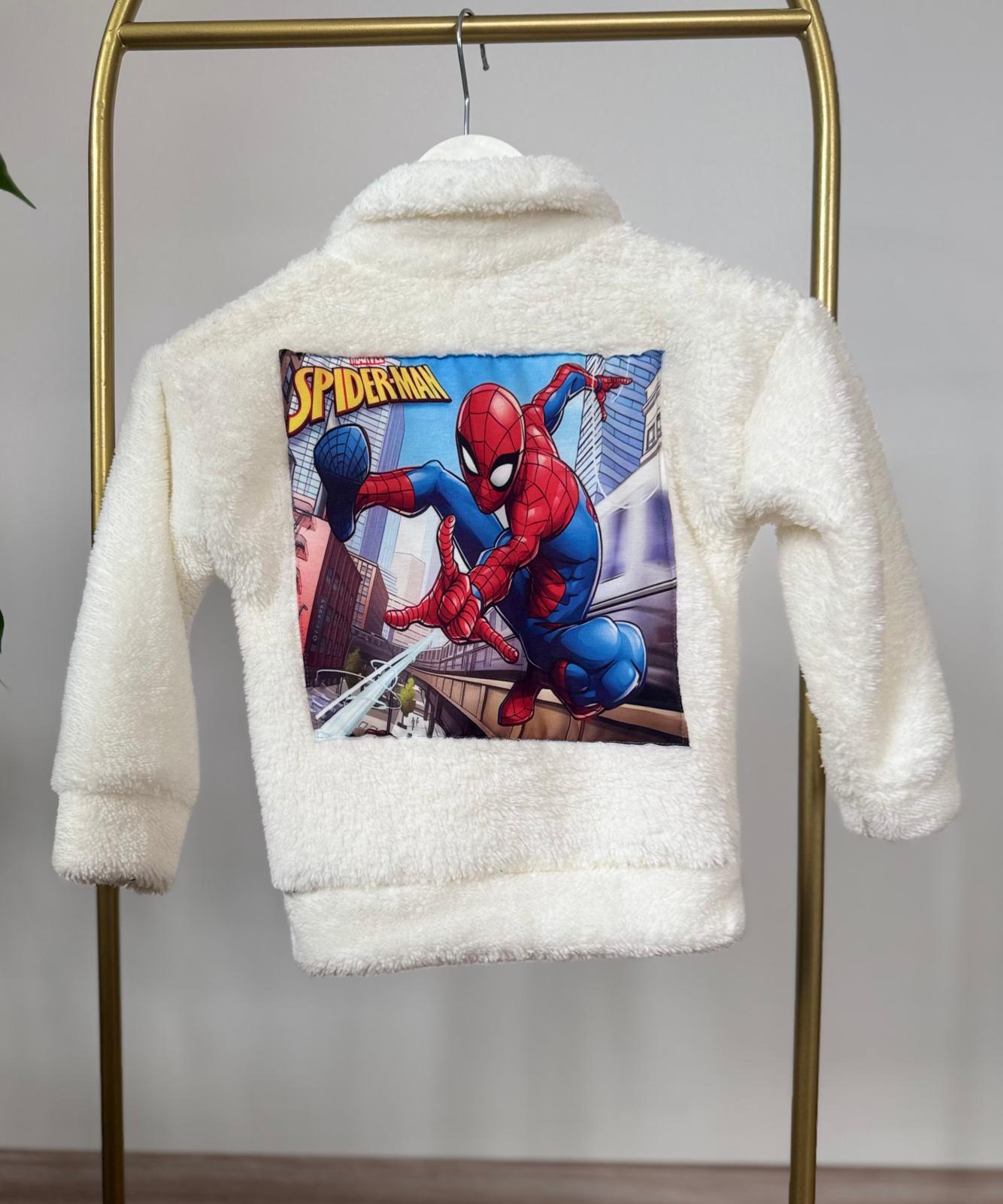 Spiderman Baskılı Peluş Hırka