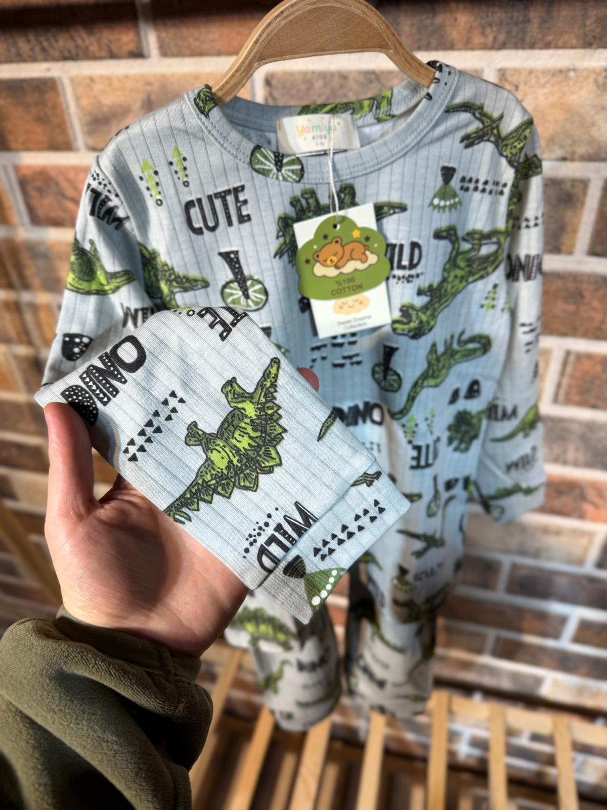 Dinozor Baskılı Pijama Takımı