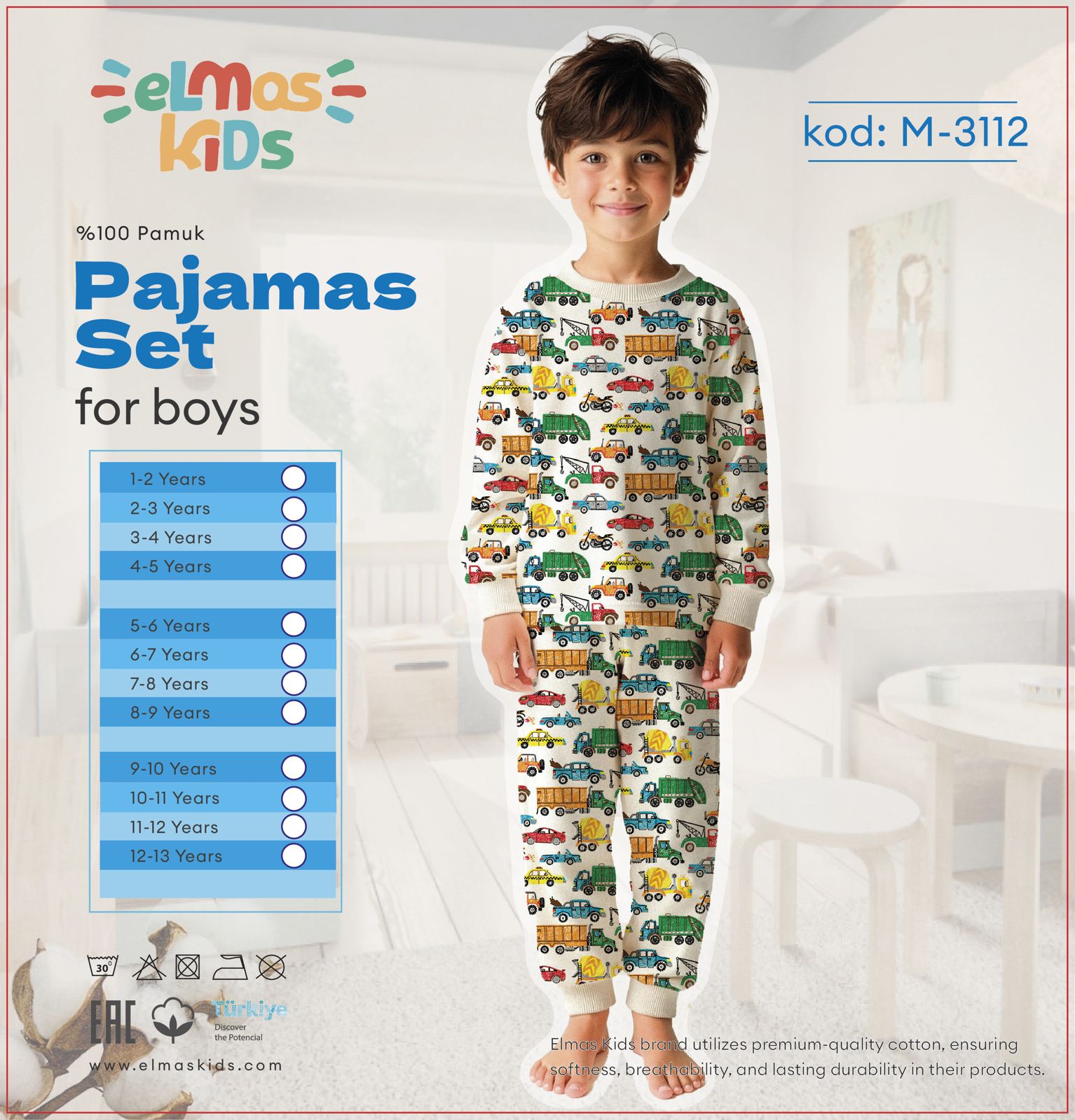Araba Baskılı Pijama Takımı