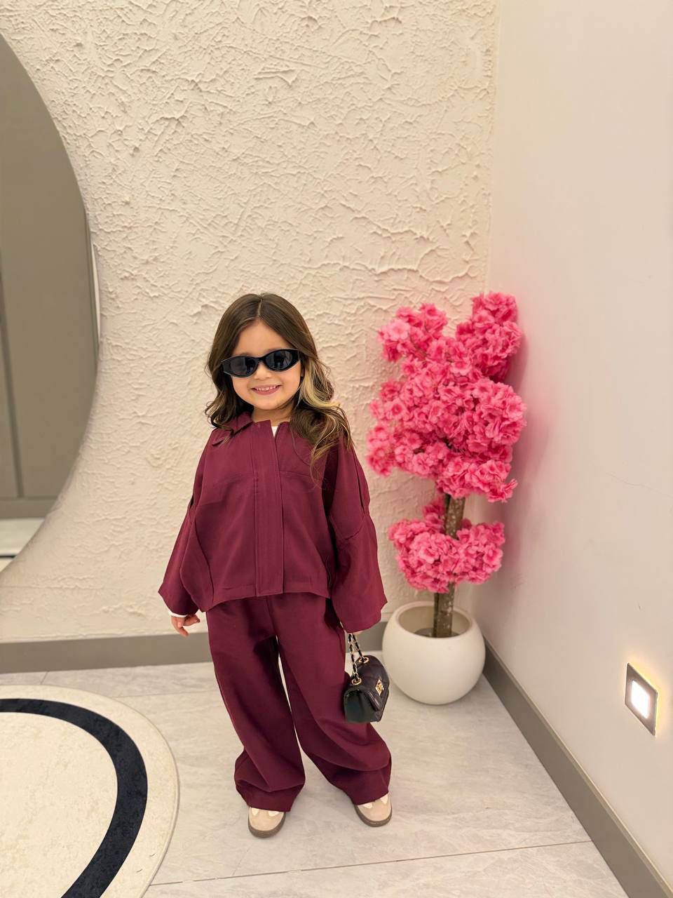 Fermuarlı Dokuma Kumaş Bordo Takım