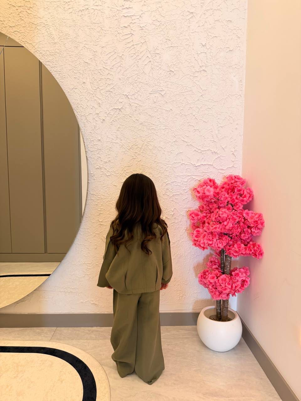 Fermuarlı Dokuma Kumaş Haki Takım