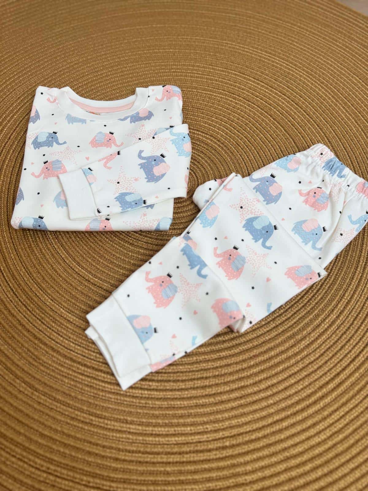 Fil Baskılı Kız Çocuk Pijama Takımı