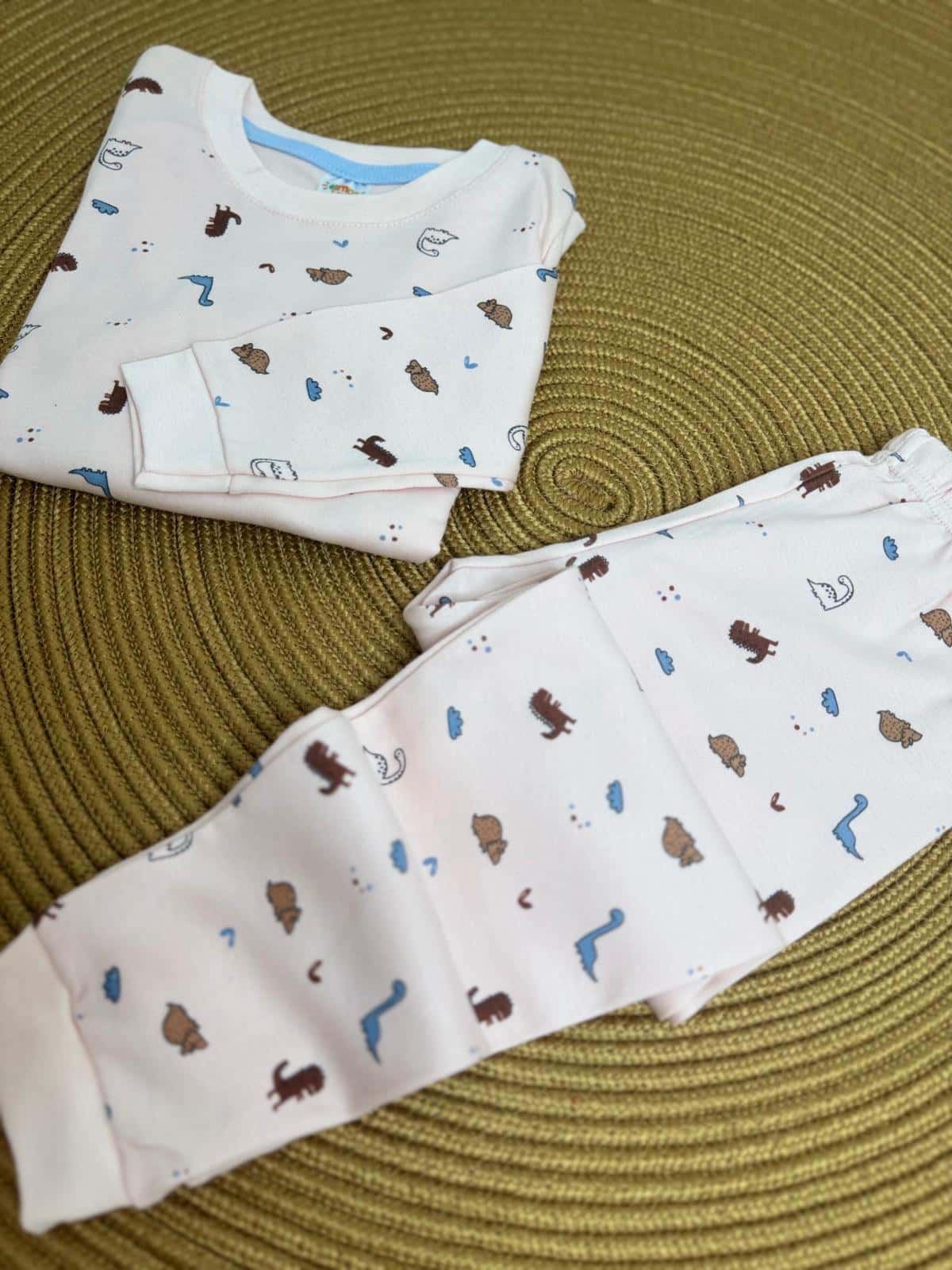 Minik Hayvan Baskılı Kız Çocuk Pijama Takımı