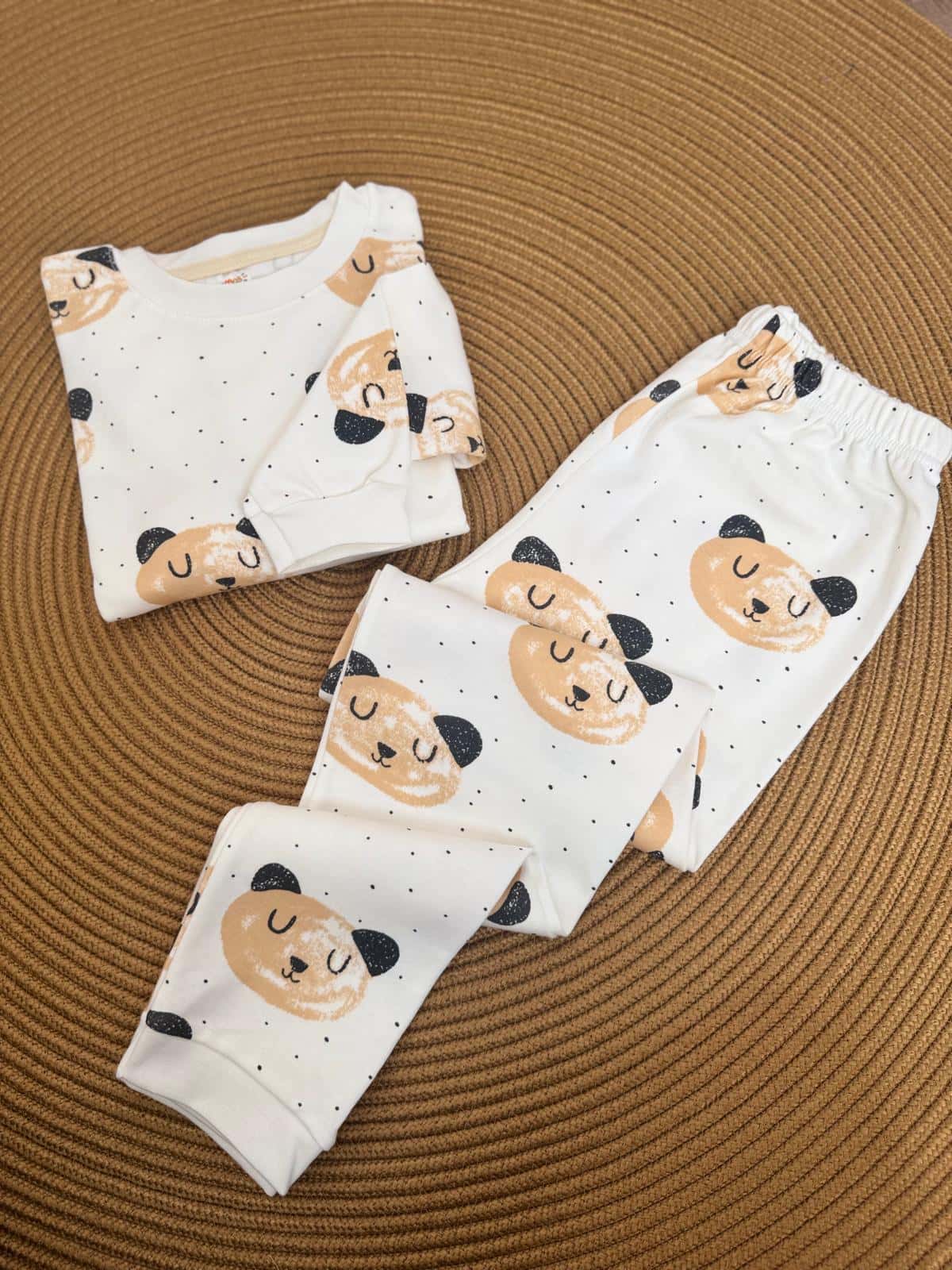 Ayıcık Baskılı Pijama Takımı