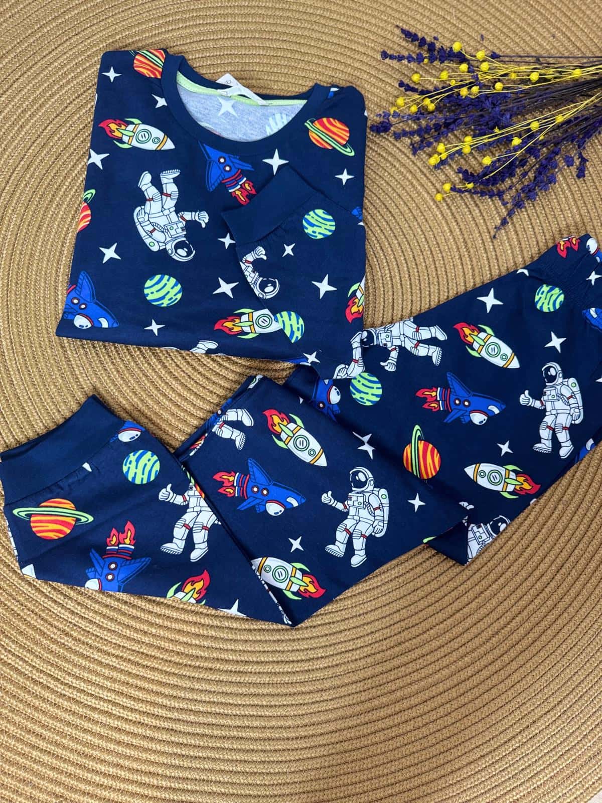 Astronot Baskılı Pijama Takımı