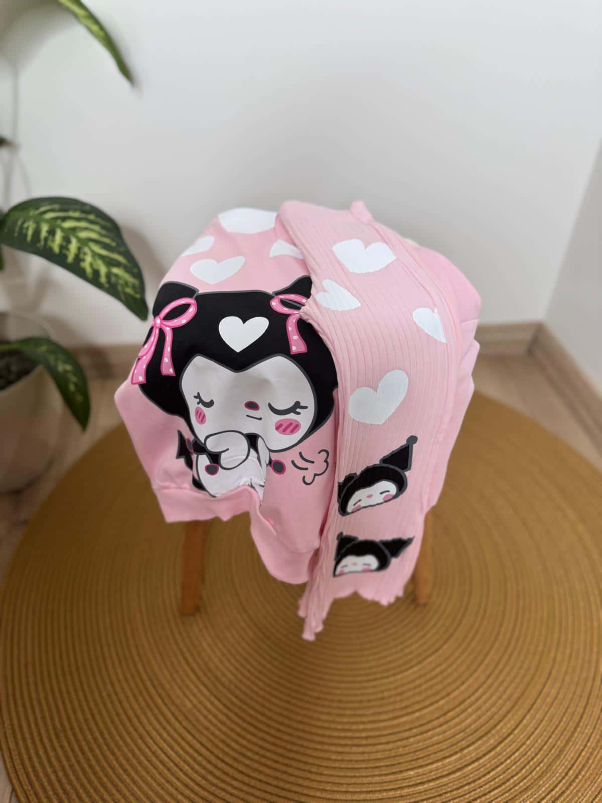 Kuromi Baskılı İspanyol Paça Taytlı Takım