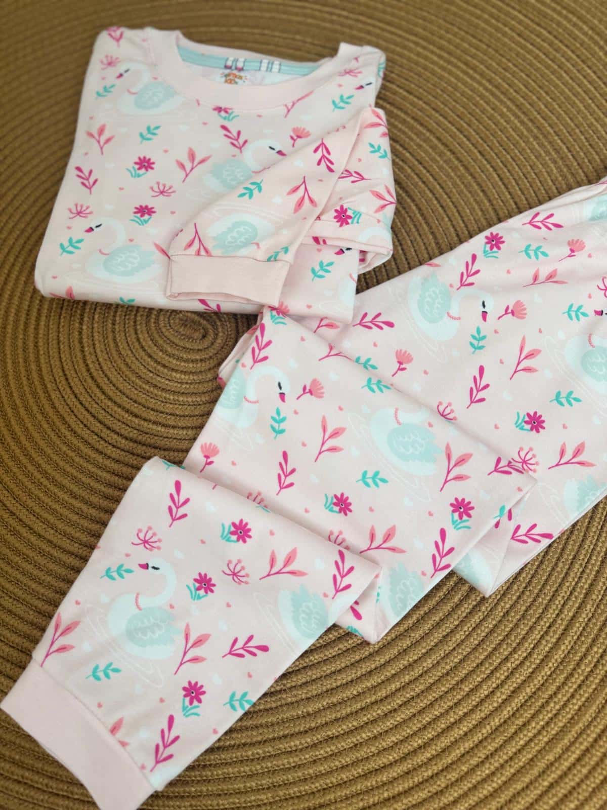 Kuğu Baskılı Pijama Takımı