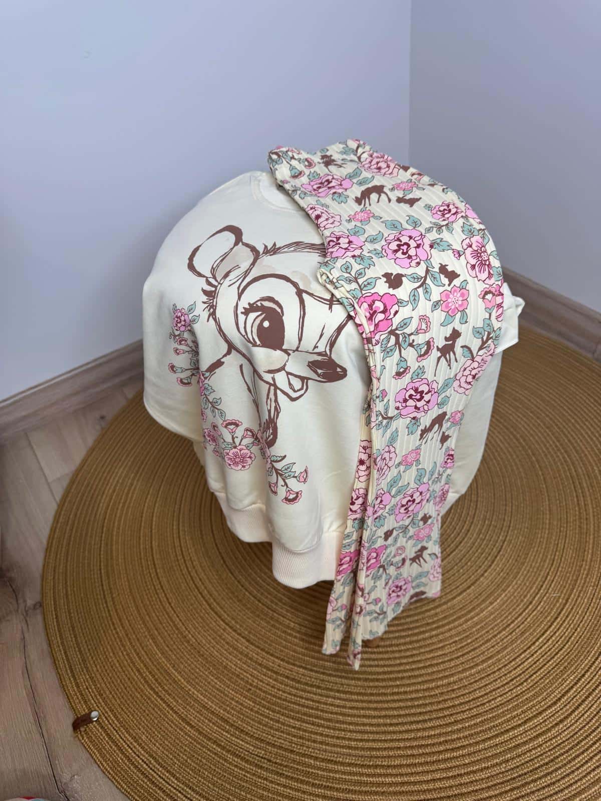 Bambi Baskılı İspanyol Paça Taytlı Takım