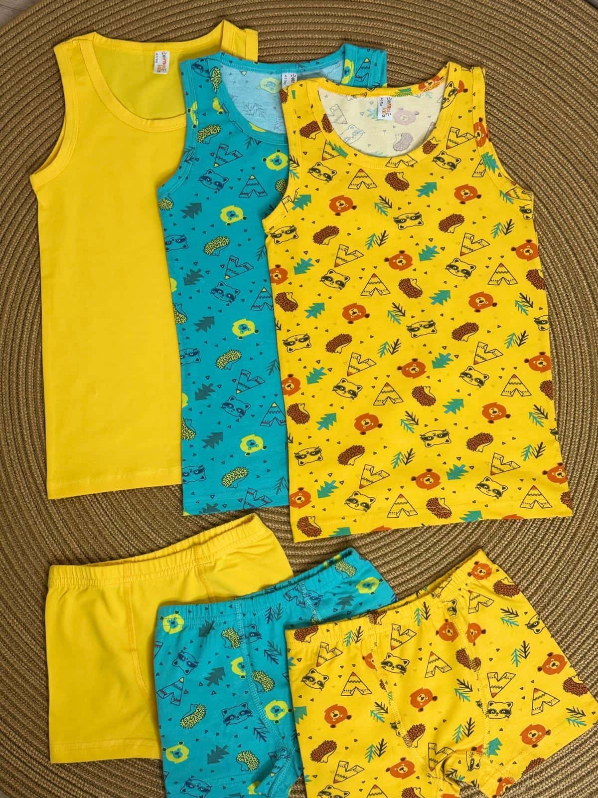 Ayıcık Baskılı 3'lü Atlet-Boxer Takım