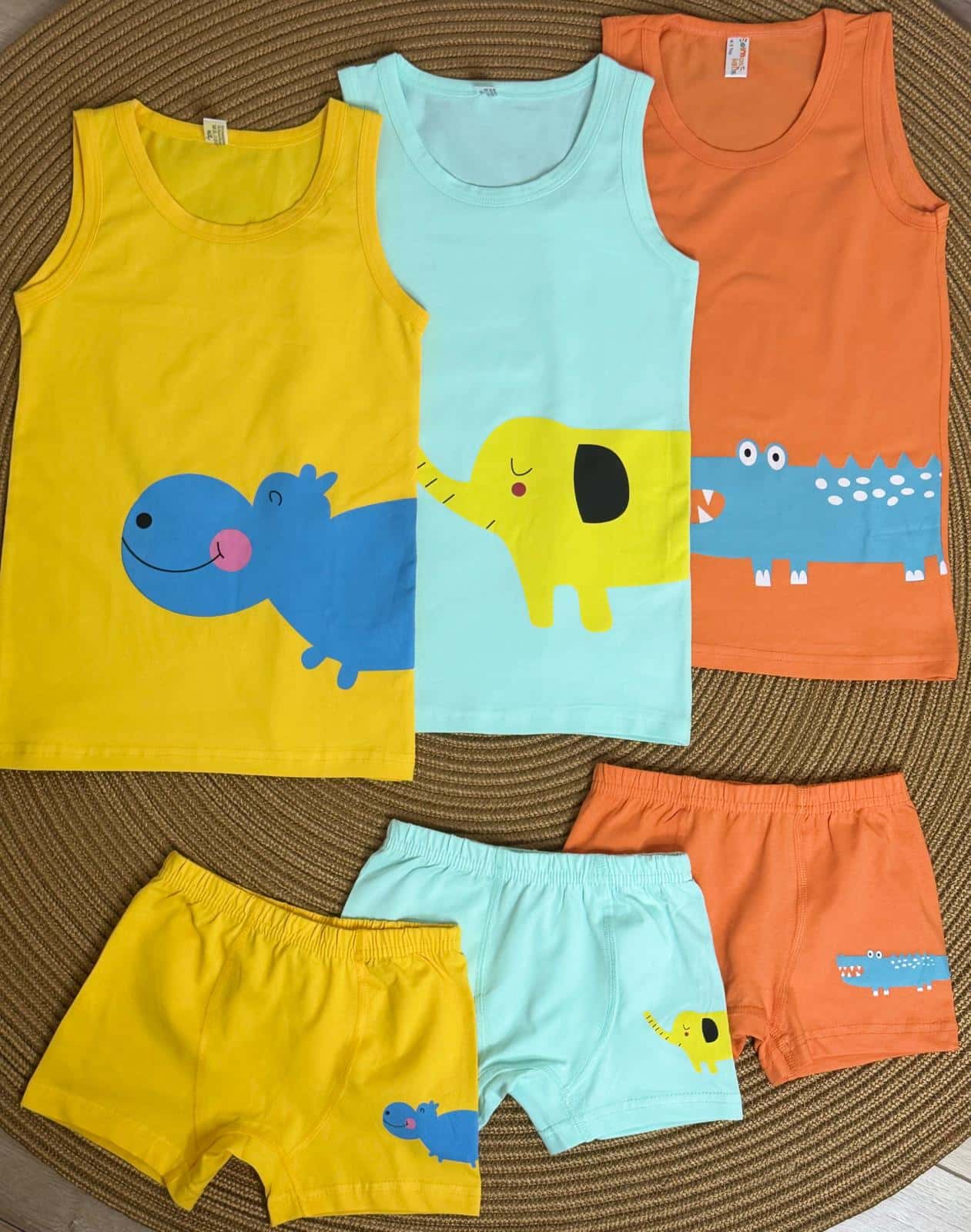 Fil Baskılı 3'lü Atlet-Boxer Takım