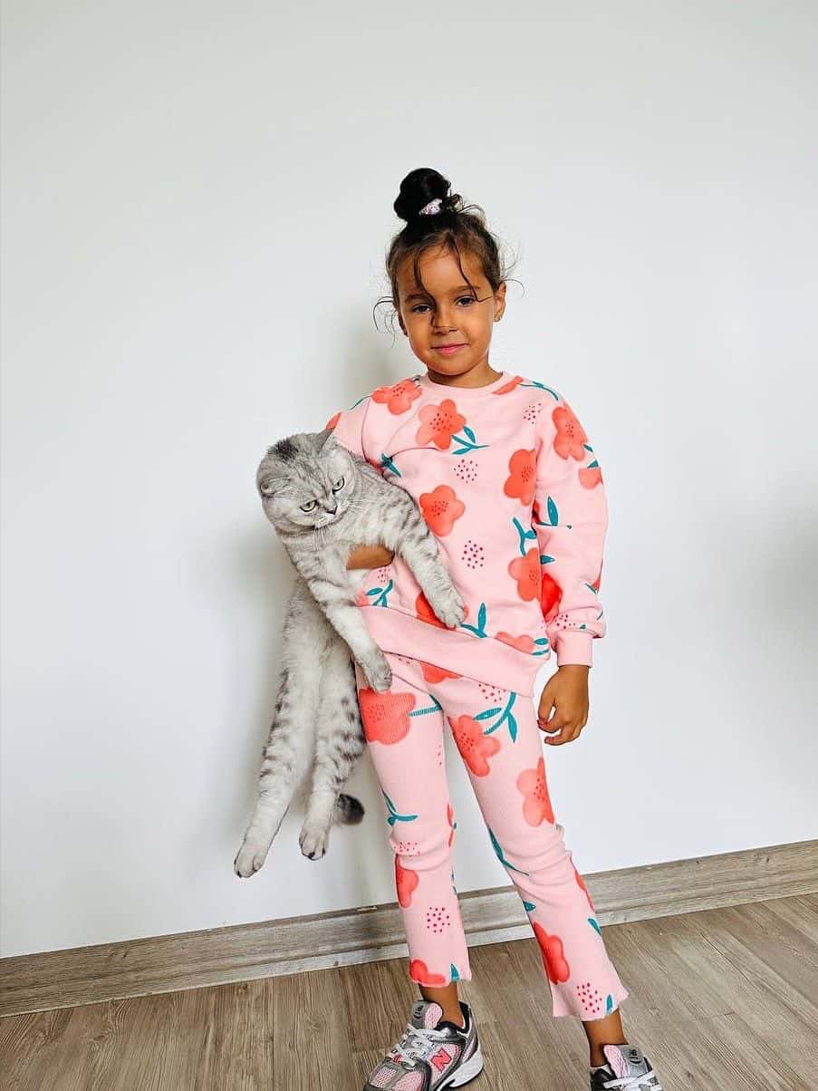 Çiçek Baskılı Taytlı Takım